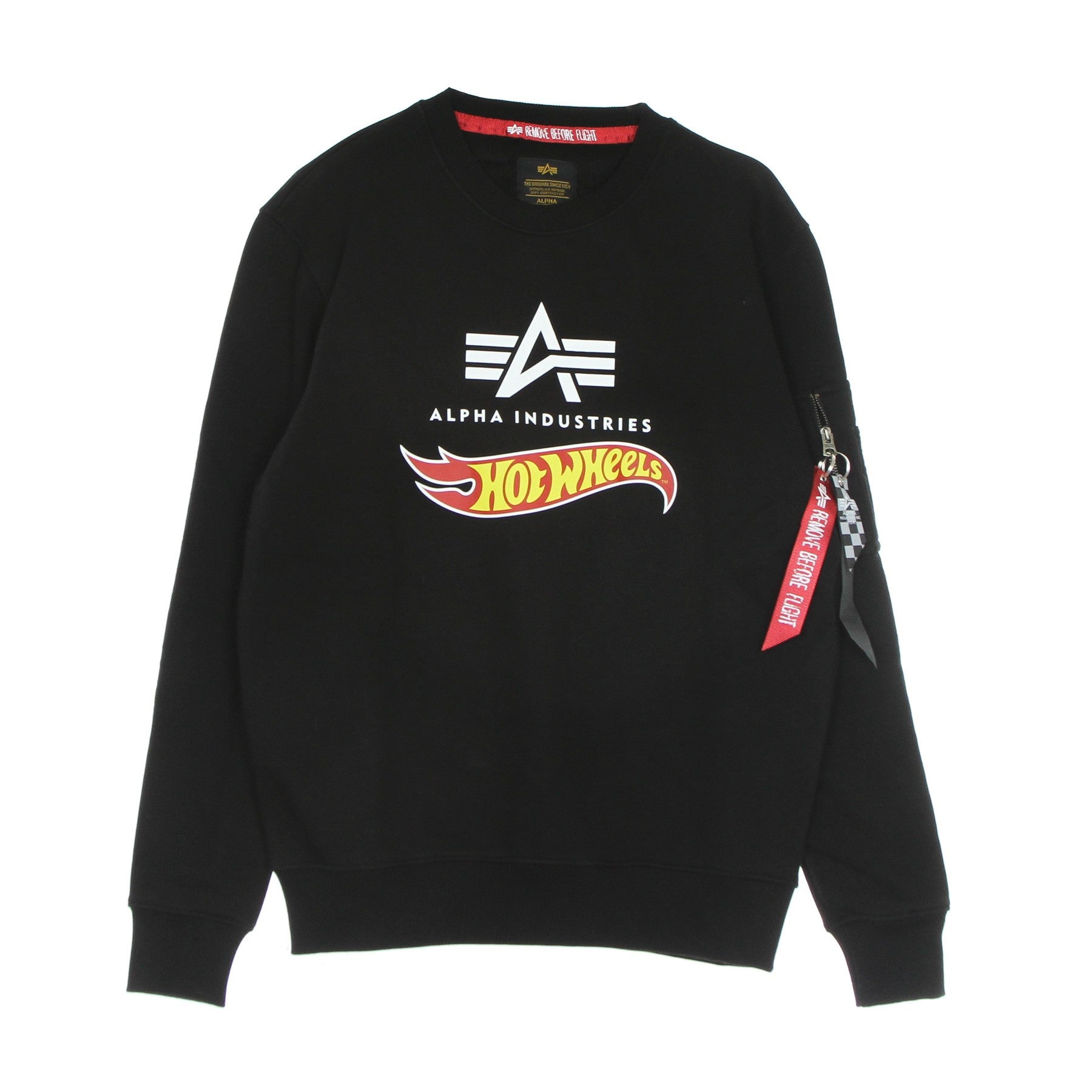 Felpa Girocollo Uomo Hot Wheels Flag Sweater Black