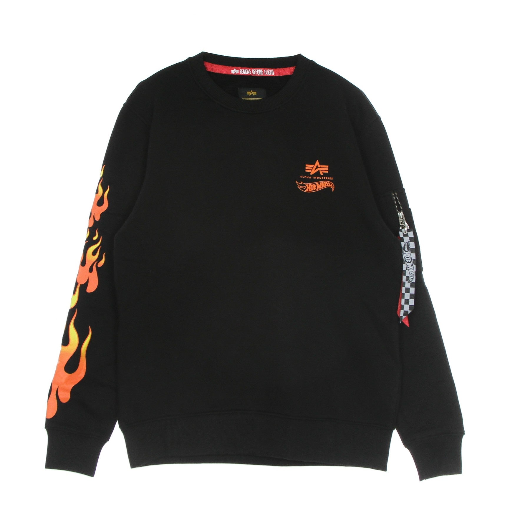 Flame Sweater X Hot Wheels Men's Crewneck Sweatshirt Black