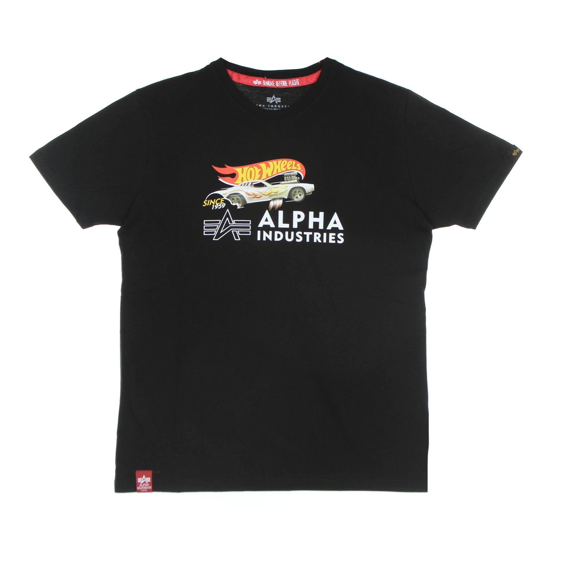 Alpha Industries, Maglietta Uomo Rodger Dodger Tee X Hot Wheels, Black