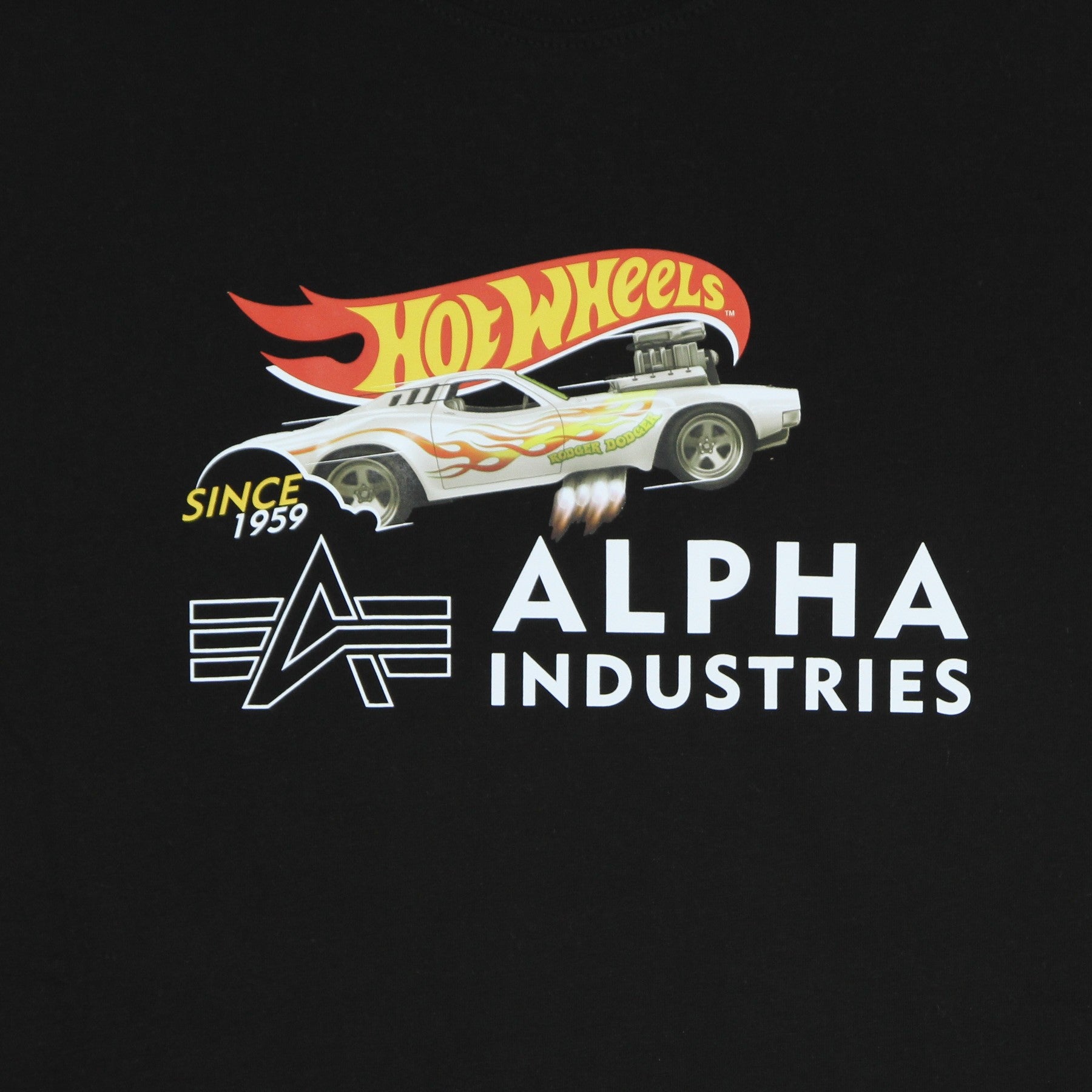 Alpha Industries, Maglietta Uomo Rodger Dodger Tee X Hot Wheels, 