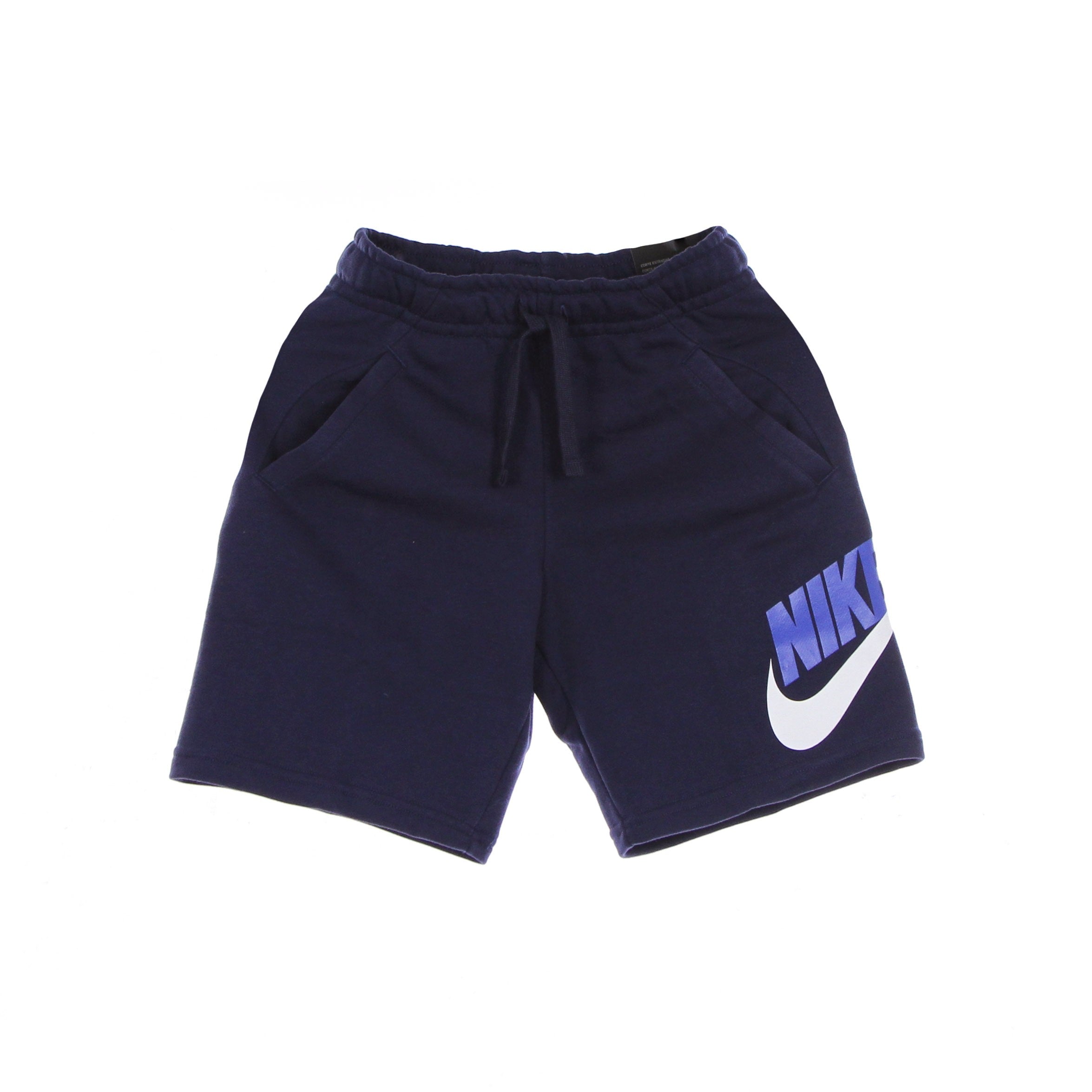 Nike, Pantalone Corto Tuta Ragazzo Sportswear Club +hybrid Short French Terry, Midnight Navy/midnight Navy