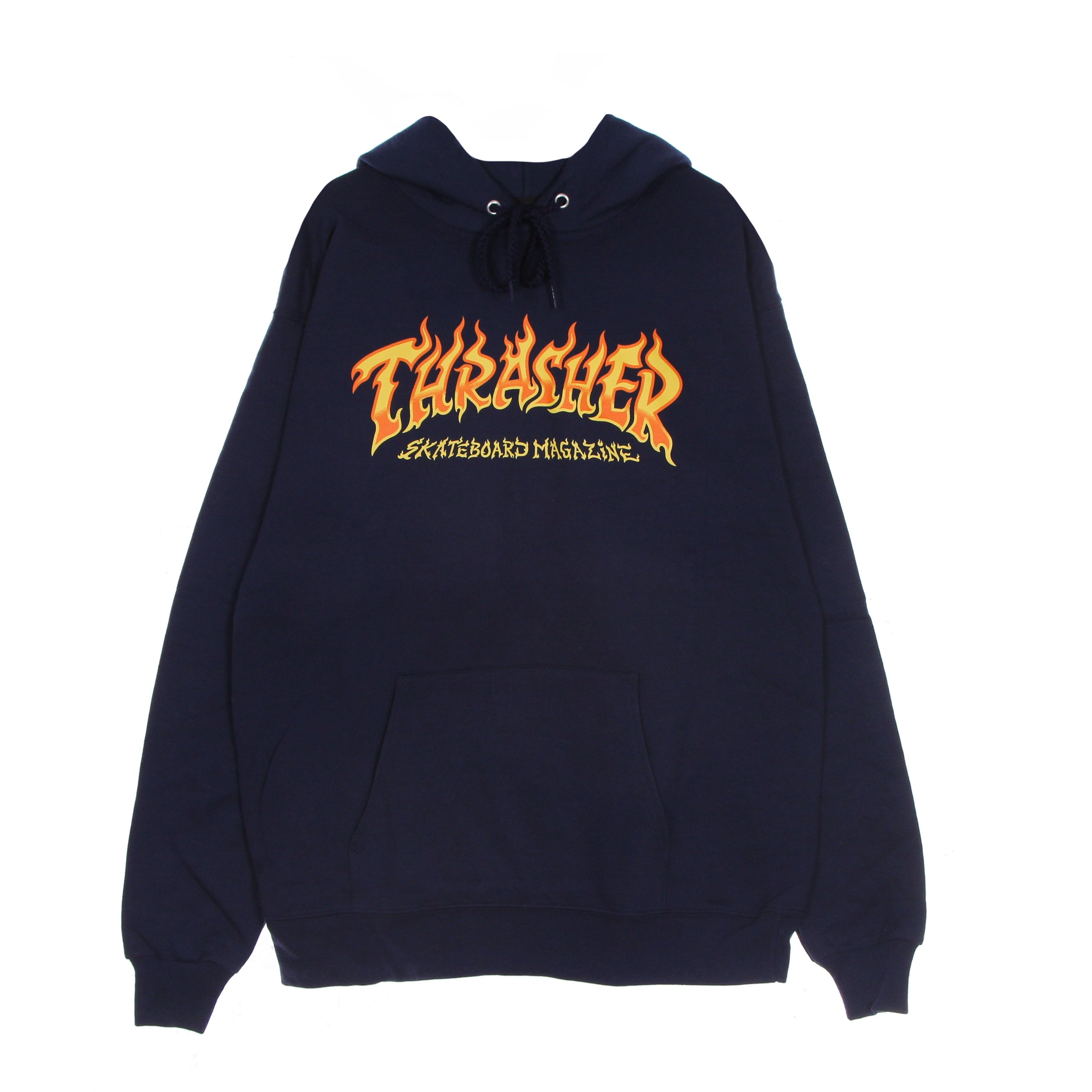 Thrasher, Felpa Cappuccio Uomo Fire Logo Hood, Navy