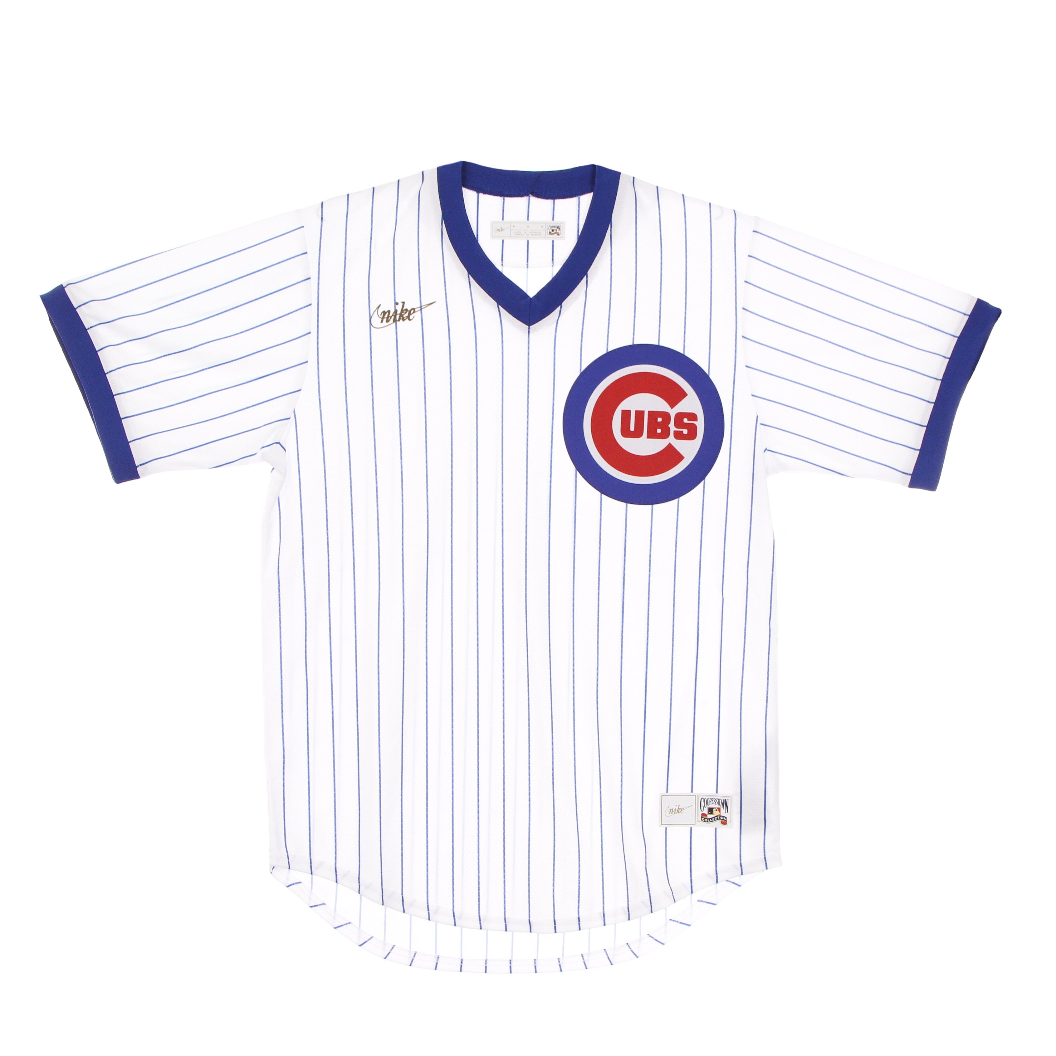 Nike Mlb, Casacca Baseball Uomo Mlb Official Cooperstown Jersey Chicub, White/bright Royal Pinstripe