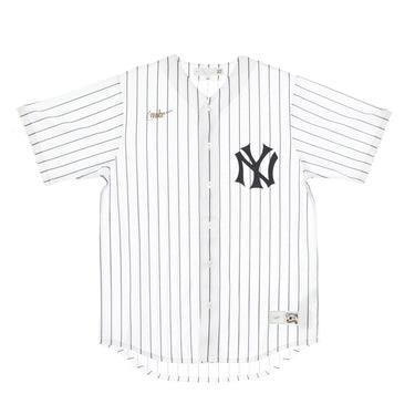 Casacca Baseball Uomo Mlb Official Cooperstown Jersey Neyyan White/pro Navy Pinstripe
