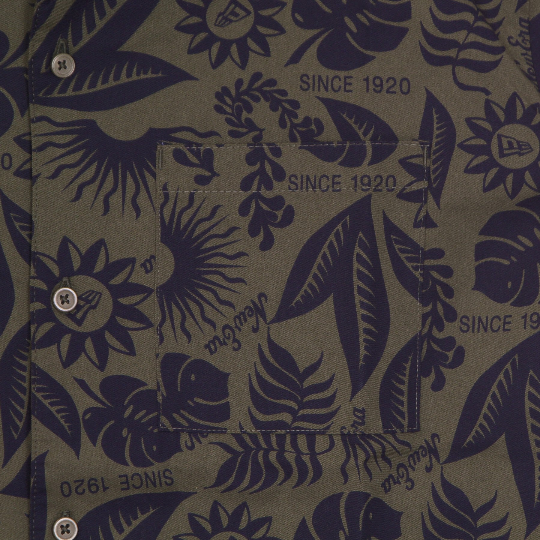 New Era, Camicia Manica Corta Uomo Ne Floral All Over Print Revere Shirt, 