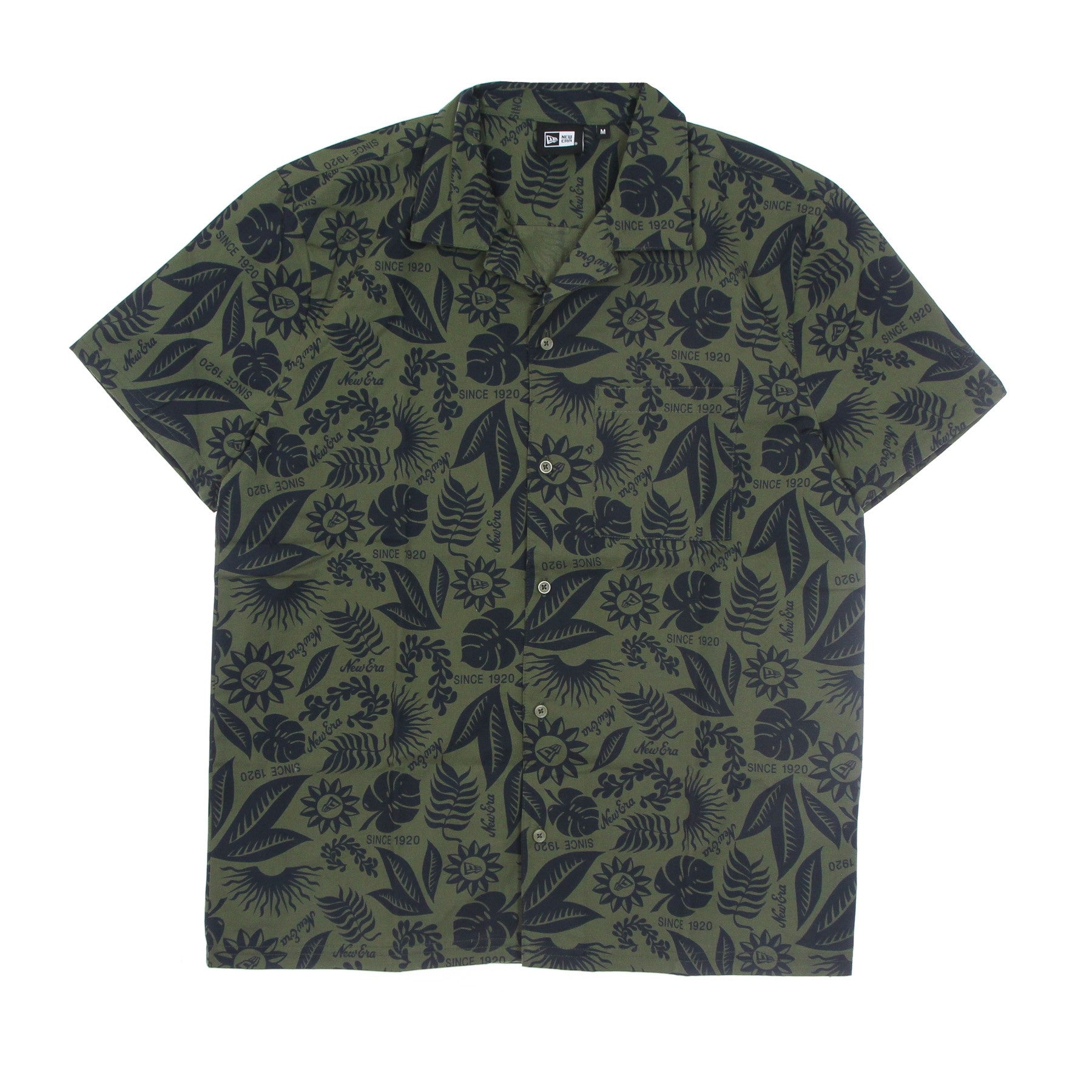 New Era, Camicia Manica Corta Uomo Ne Floral All Over Print Revere Shirt, 