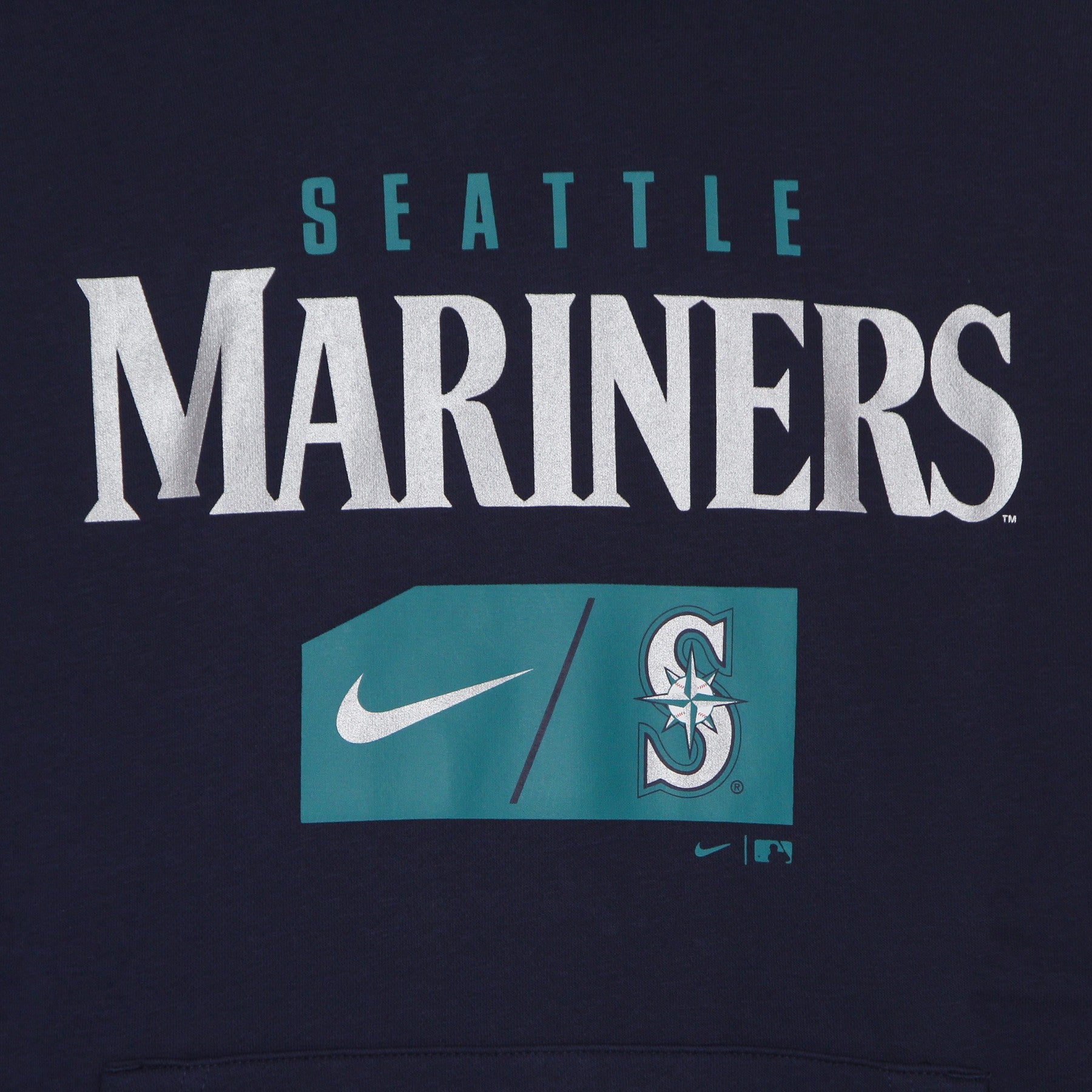 Nike Mlb, Felpa Cappuccio Uomo Mlb Team Lettering Club Pullover Hoodie Seamar, 