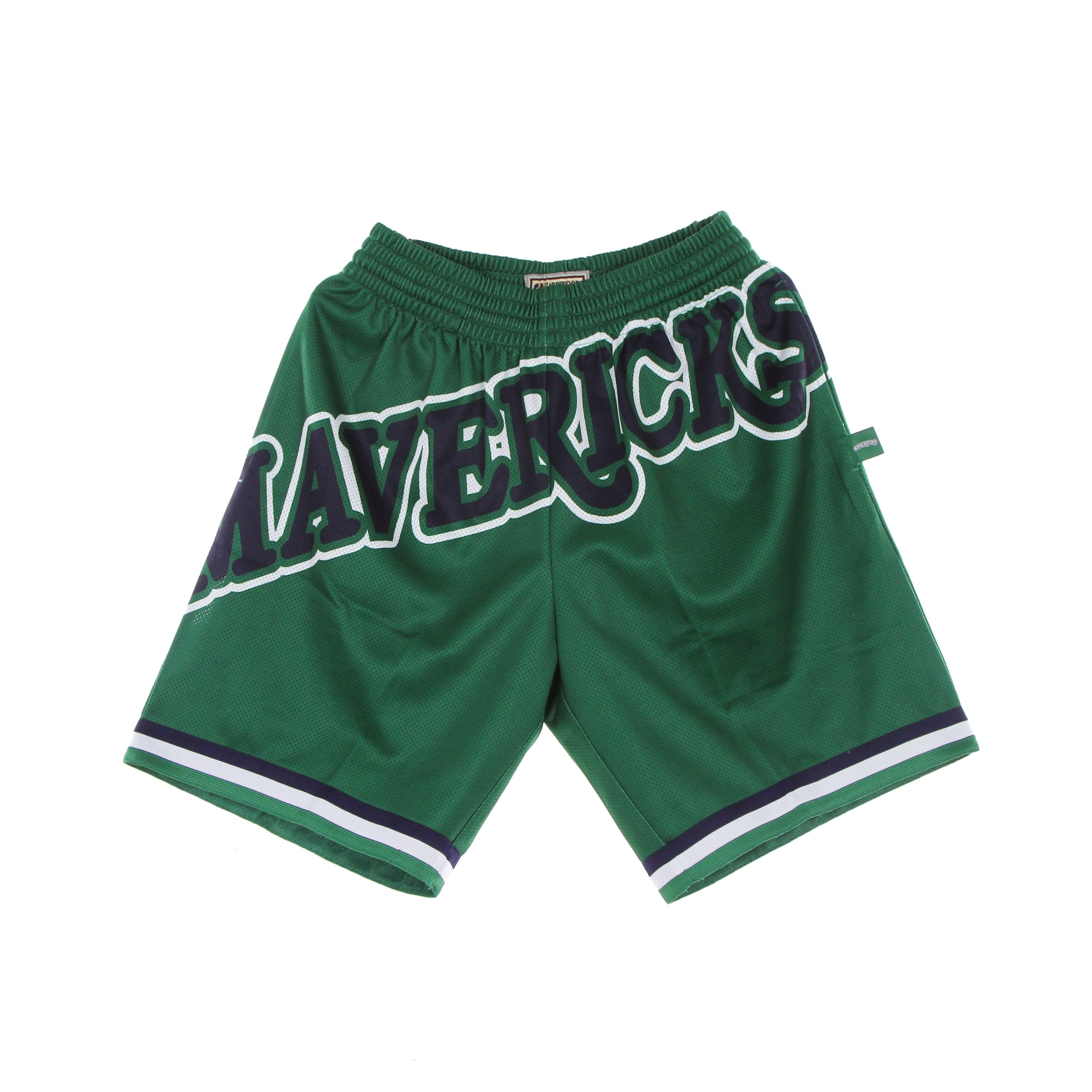 Mitchell & Ness, Pantaloncino Tipo Basket Uomo Nba Big Face Blown Out Fashion Short Hardwood Classics Dalmav, Green/original Team Colors