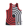 Mitchell & Ness, Canotta Tipo Basket Uomo Nba Big Face Blown Out Fashion Jersey Hardwood Classics Porbla, Black/original Team Colors
