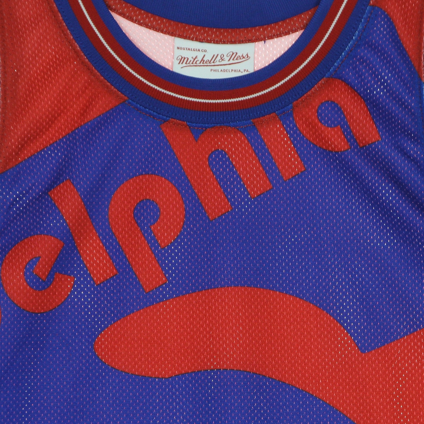Mitchell & Ness, Canotta Tipo Basket Uomo Nba Big Face Blown Out Fashion Jersey Hardwood Classics Phi76e, 