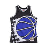 Mitchell & Ness, Canotta Tipo Basket Uomo Nba Big Face Blown Out Fashion Jersey Hardwood Classics Orlmag, Black/original Team Colors