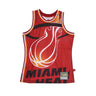 Mitchell & Ness, Canotta Tipo Basket Uomo Nba Big Face Blown Out Fashion Jersey Hardwood Classics Miahea, Red/original Team Colors