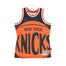 Mitchell & Ness, Canotta Tipo Basket Uomo Nba Big Face Blown Out Fashion Jersey Hardwood Classics Neykni, Black/original Team Colors