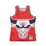 Mitchell & Ness, Canotta Tipo Basket Uomo Nba Big Face Blown Out Fashion Jersey Hardwood Classics Chibul, Red/original Team Colors