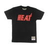 Mitchell & Ness, Maglietta Uomo Nba Neon Logo Tee Hardwood Classics Miahea, Black/red