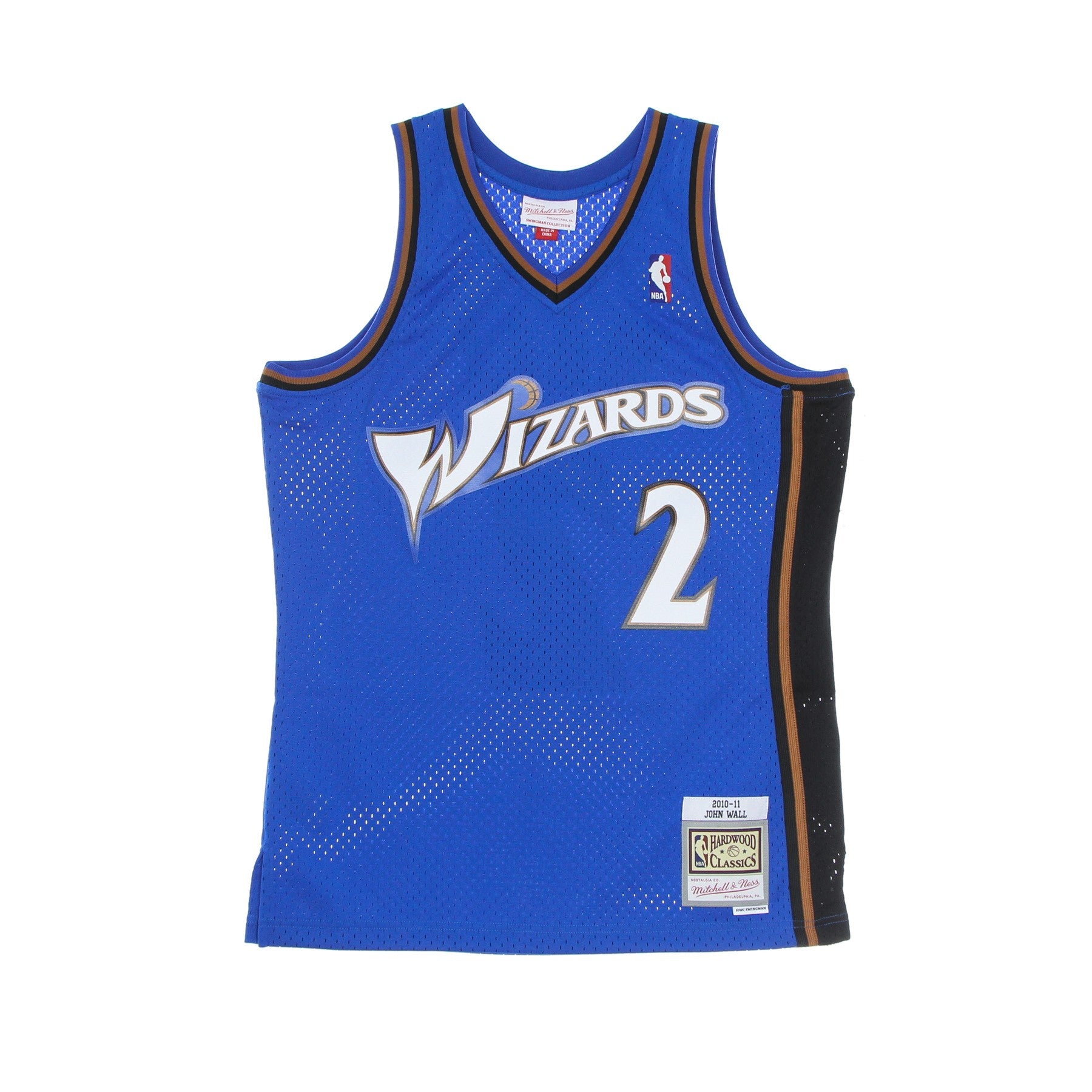 Mitchell & Ness, Canotta Basket Uomo Nba Swingman Jersey Hardwood Classics No 2 John Wall 2010-11 Waswiz, Capital Blue/original Team Colors