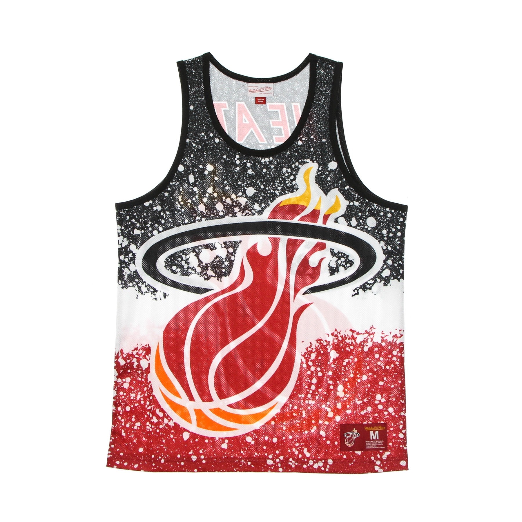 Mitchell & Ness, Canotta Tipo Basket Uomo Nba Jumbotron Sublimated Mesh Tank Hardwood Classics Miahea, Scarlet/original Team Colors