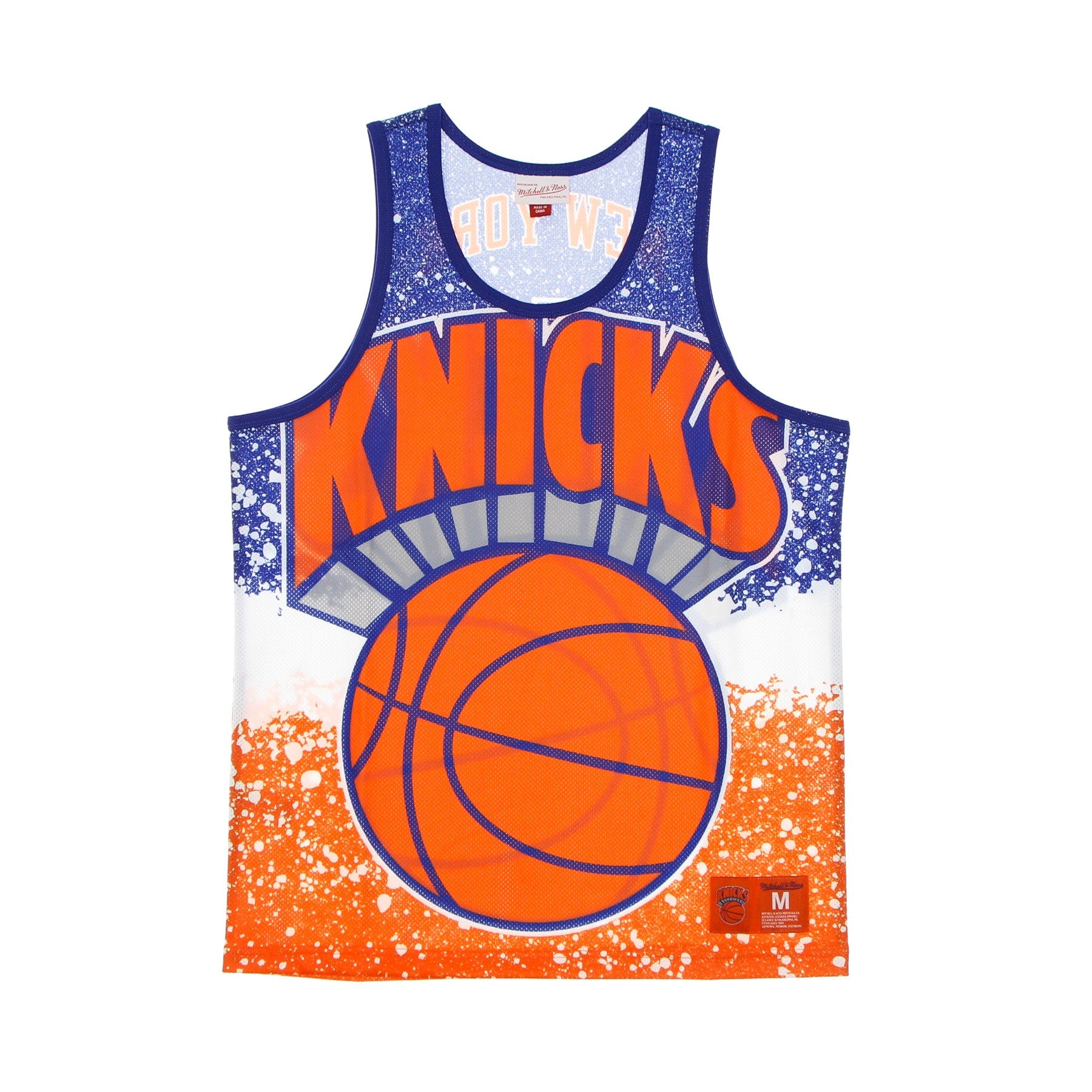 Mitchell & Ness, Canotta Tipo Basket Uomo Nba Jumbotron Sublimated Mesh Tank Hardwood Classics Neykni, Dark Orange/original Team Colors