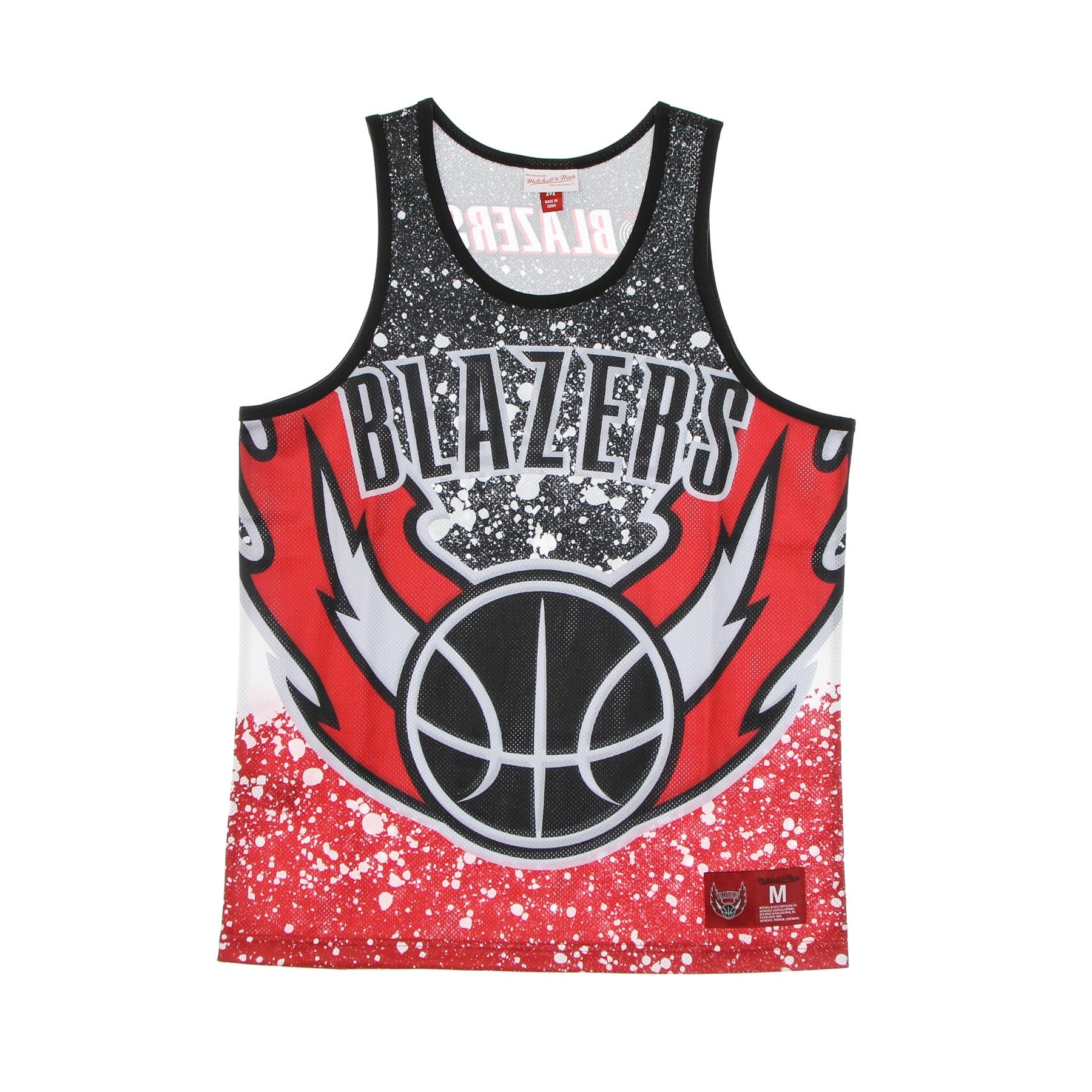 Mitchell & Ness, Canotta Tipo Basket Uomo Nba Jumbotron Sublimated Mesh Tank Hardwood Classics Porbla, Scarlet/original Team Colors