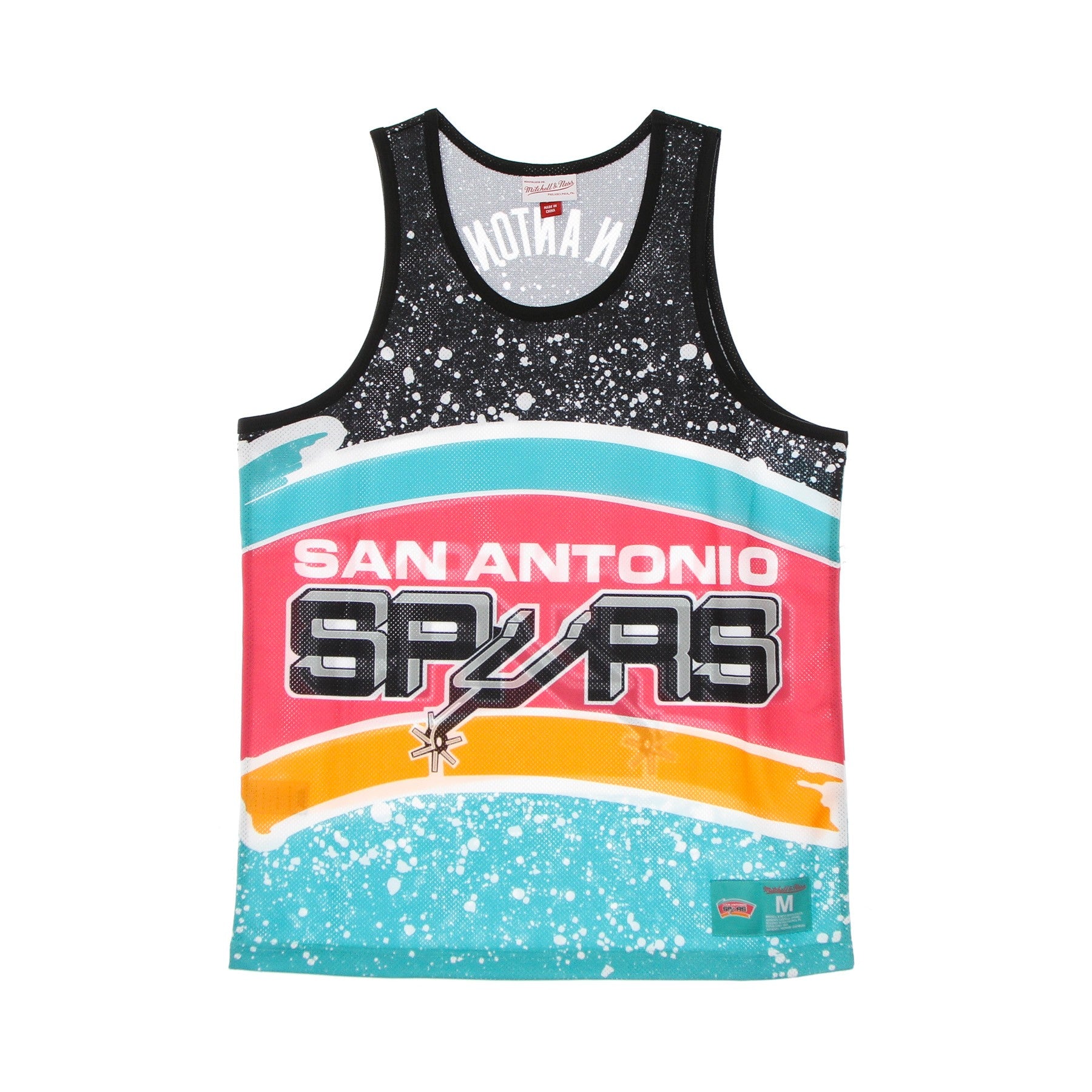 Mitchell & Ness, Canotta Tipo Basket Uomo Nba Jumbotron Sublimated Mesh Tank Hardwood Classics Saaspu, Teal/original Team Colors