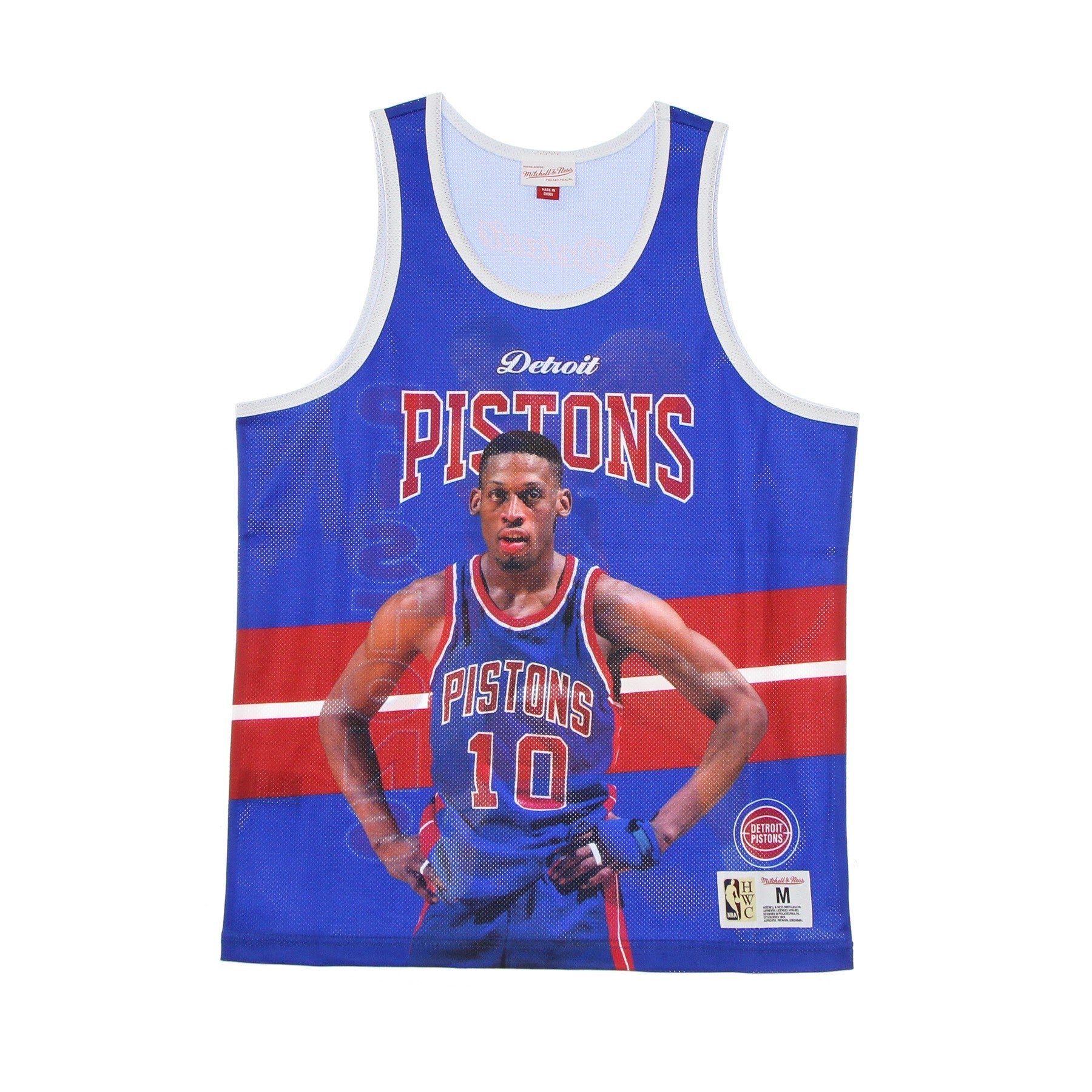 Mitchell & Ness, Canotta Tipo Basket Uomo Nba Behind The Back Tank Dennis Rodman Hardwood Classics Detpis, Royal