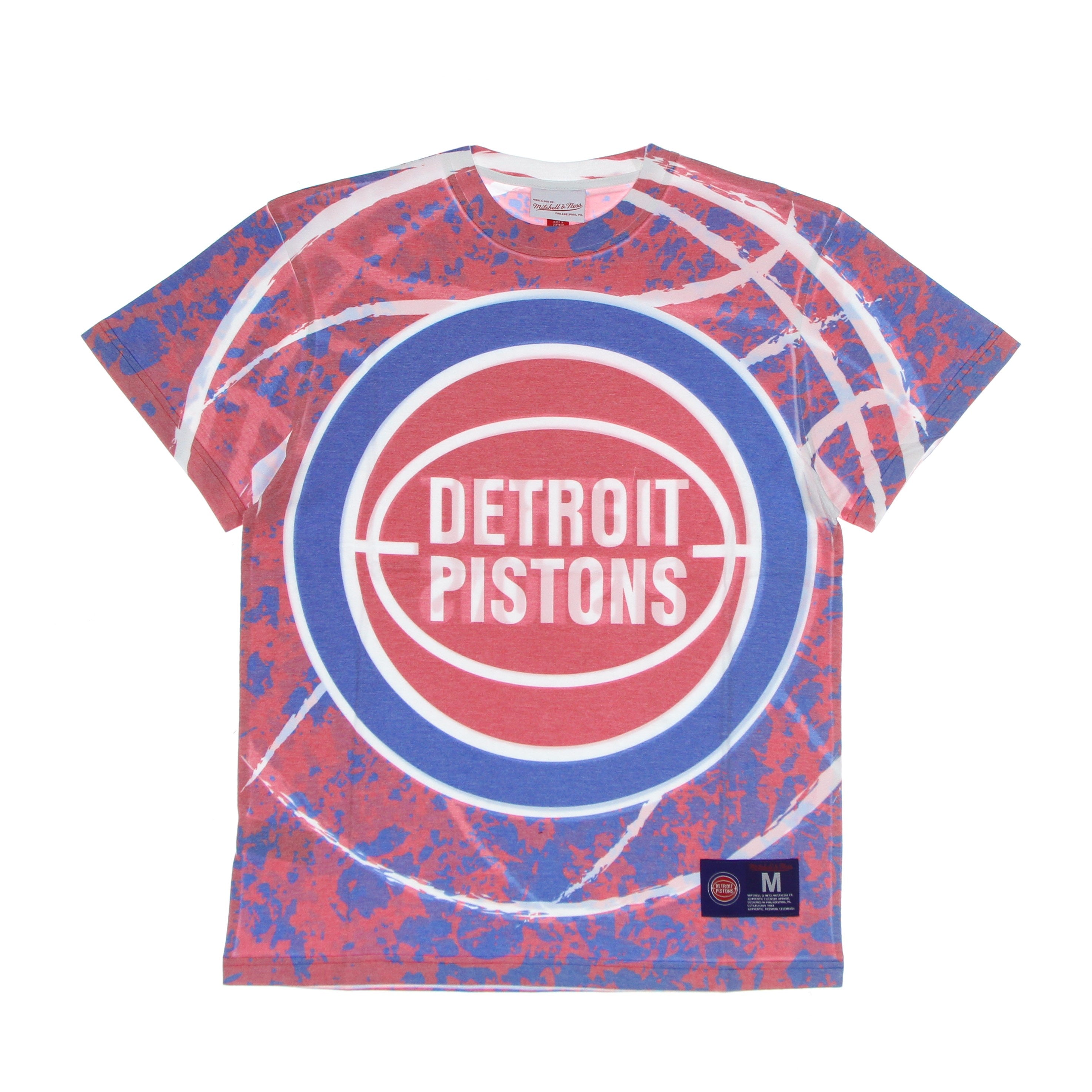 Mitchell & Ness, Maglietta Uomo Nba Jumbotron Tee Hardwood Classics Detpis, Scarlet/original Team Colors