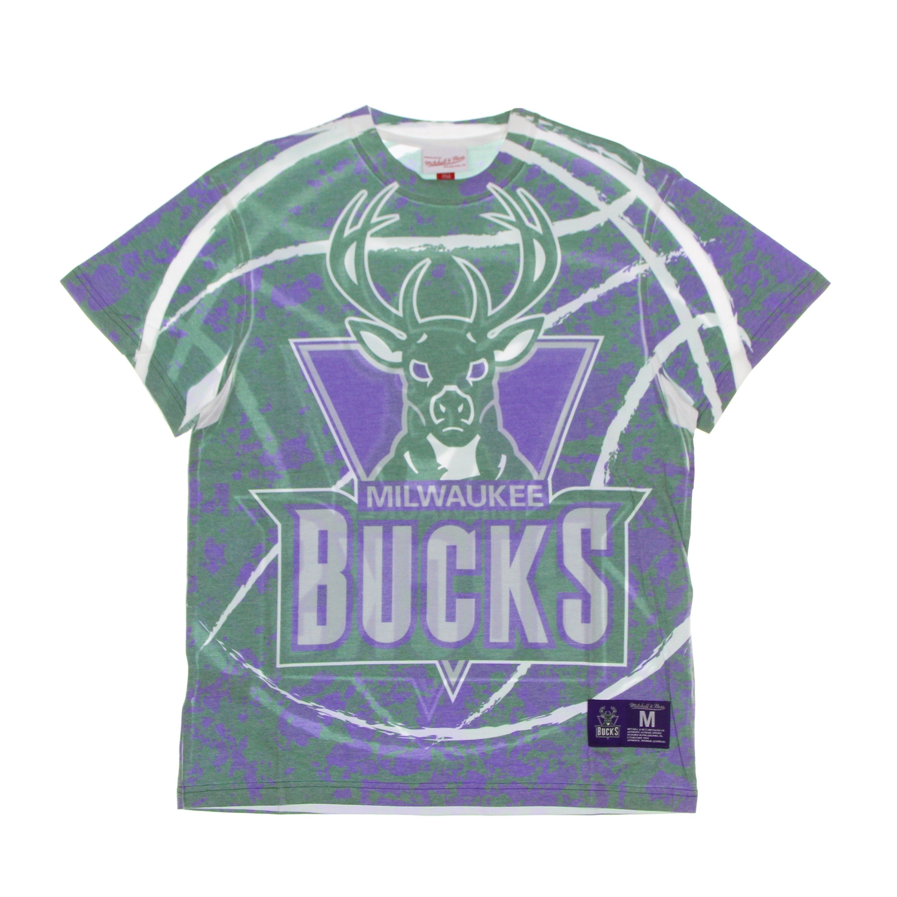 Mitchell & Ness, Maglietta Uomo Nba Jumbotron Tee Hardwood Classics Milbuc, Dark Green/original Team Colors