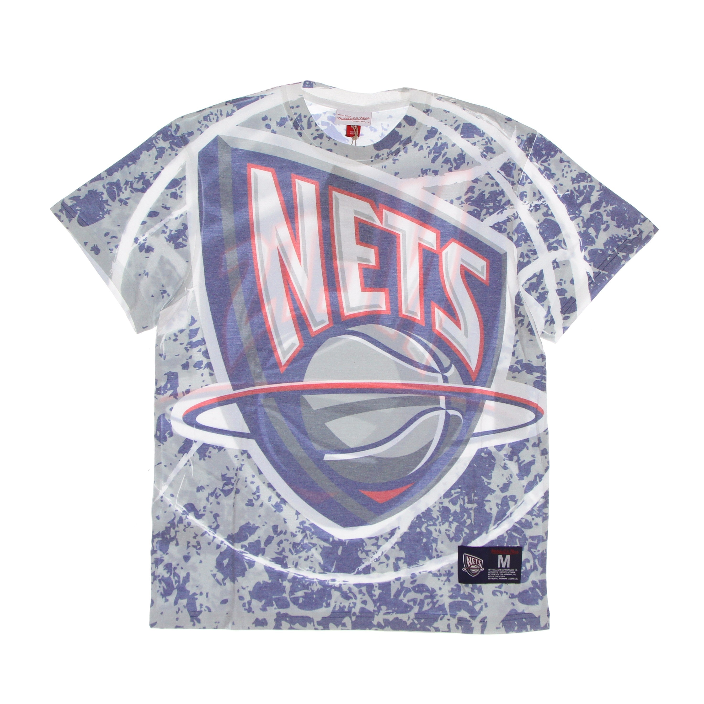 Mitchell & Ness, Maglietta Uomo Nba Jumbotron Tee Hardwood Classics Nejnet, Grey/original Team Colors