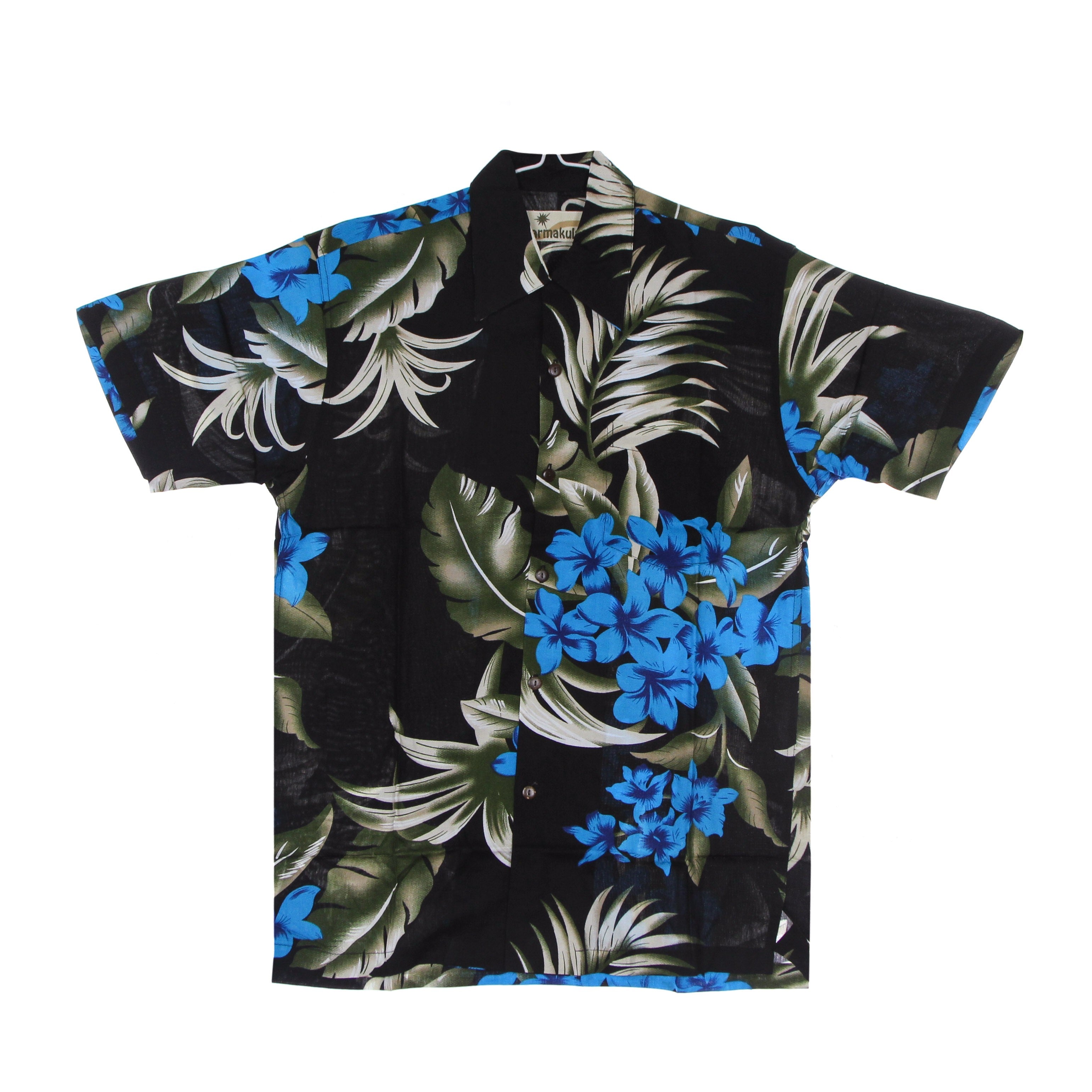 Camicia Manica Corta Uomo Hawaiian Shirt Formentera Blue
