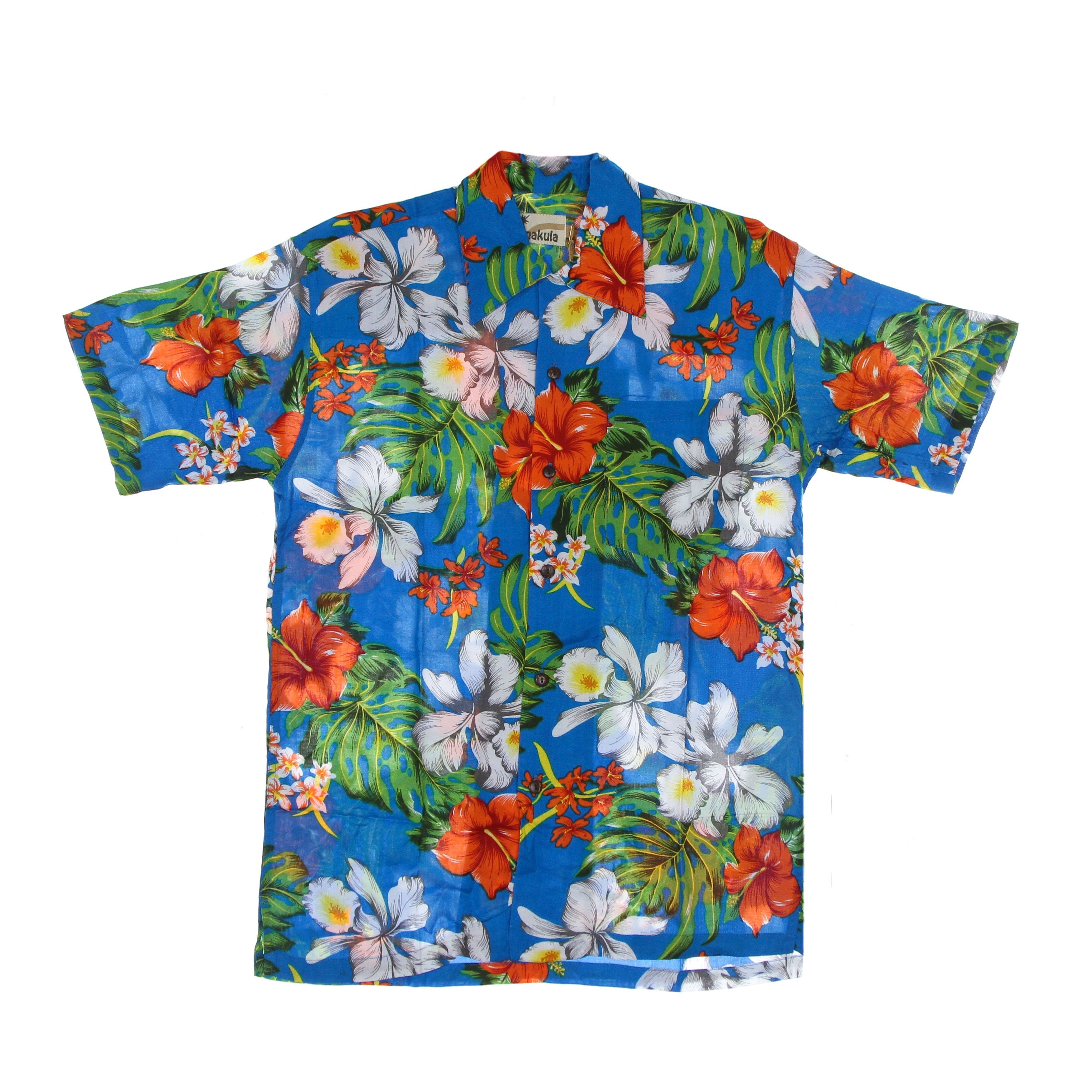 Camicia Manica Corta Uomo Hawaiian Shirt Fresno Tourquoise