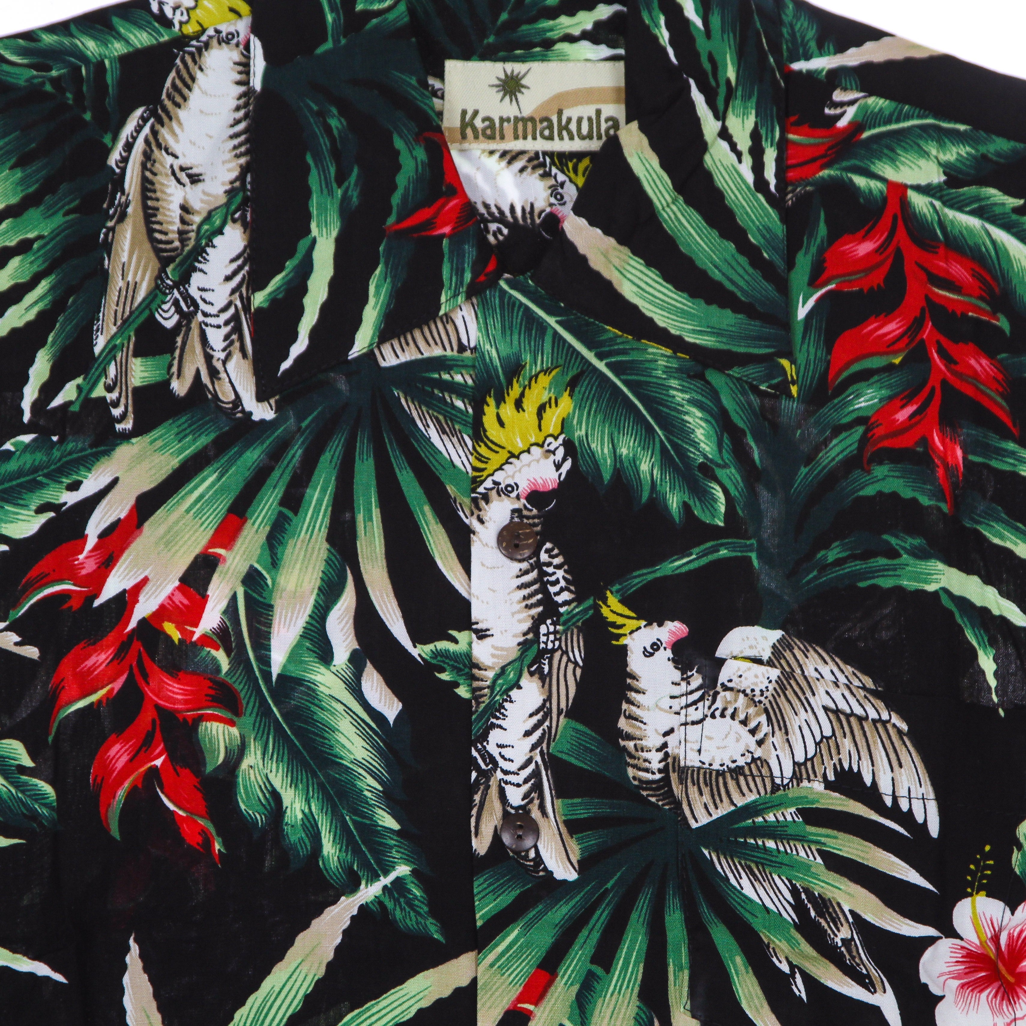 Hawaiian Shirt Paradise Birds Black Men's Short Sleeve Shirt