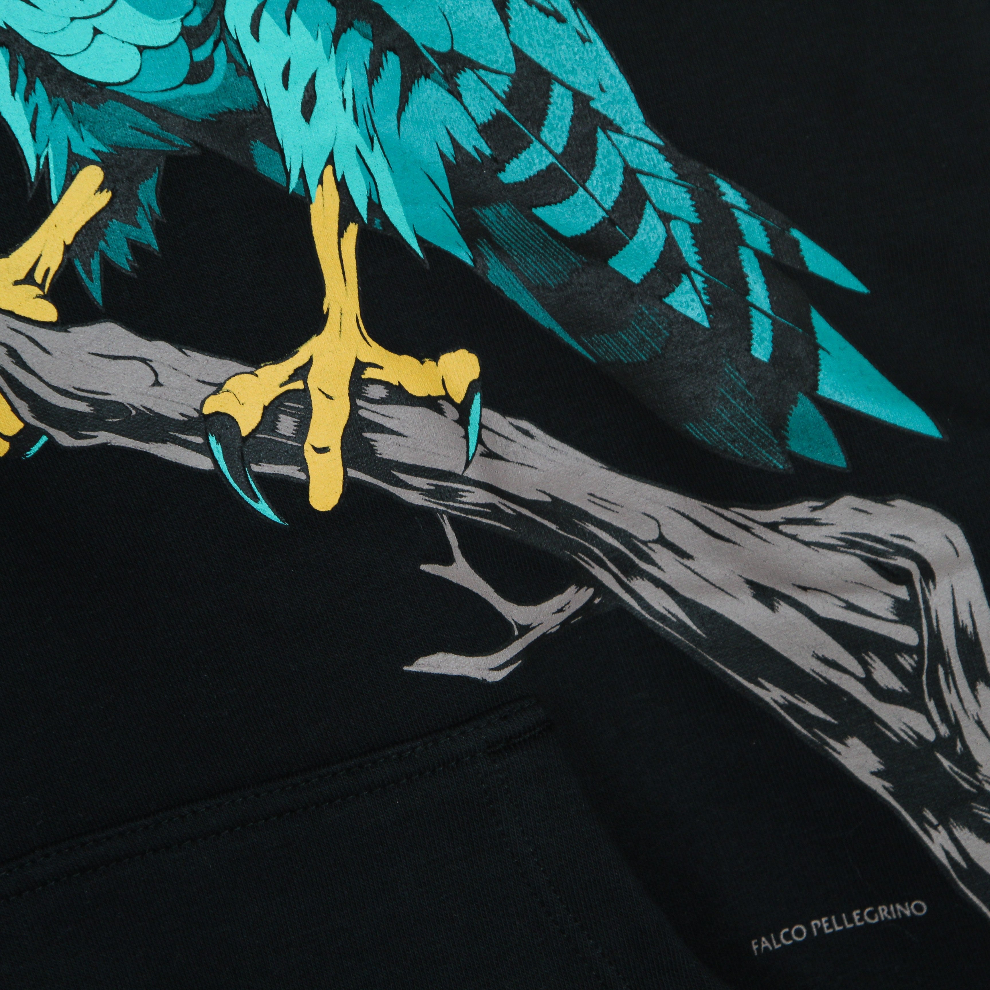 Dolly Noire Felpa Cappuccio Uomo Falco Pellegrino Hoodie Black