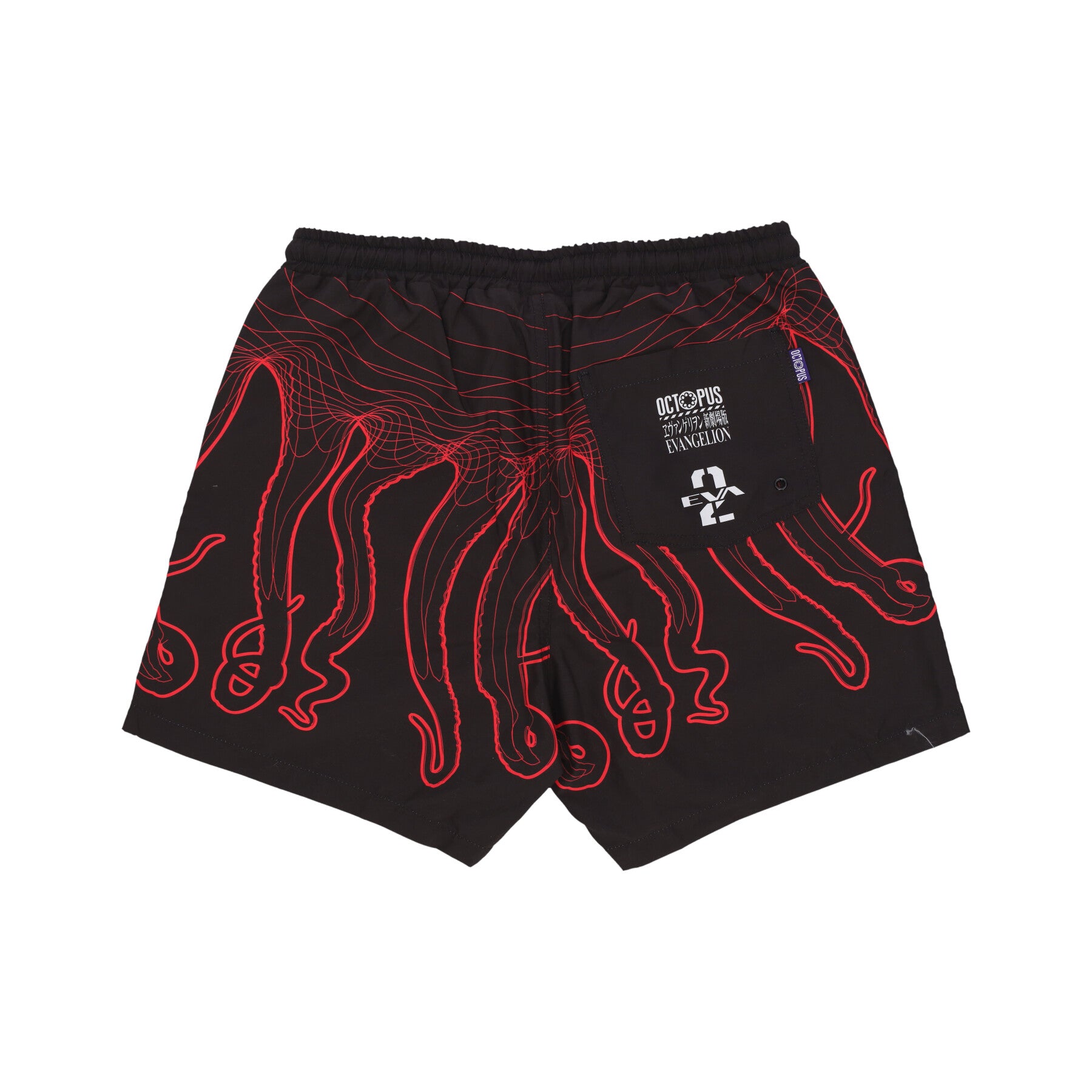 Evangelion 02 Flowing Octopus Swimtrunk Men's Swim Shorts Black