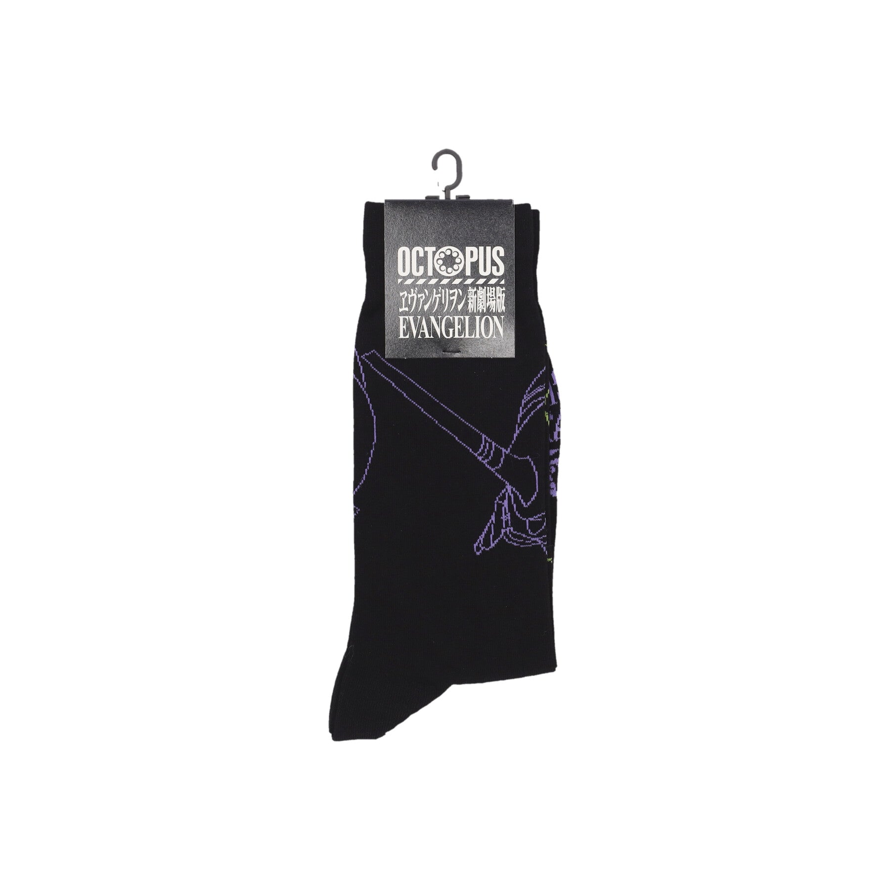 Medium Men's Sock Evangelion 01 Outline Socks Black