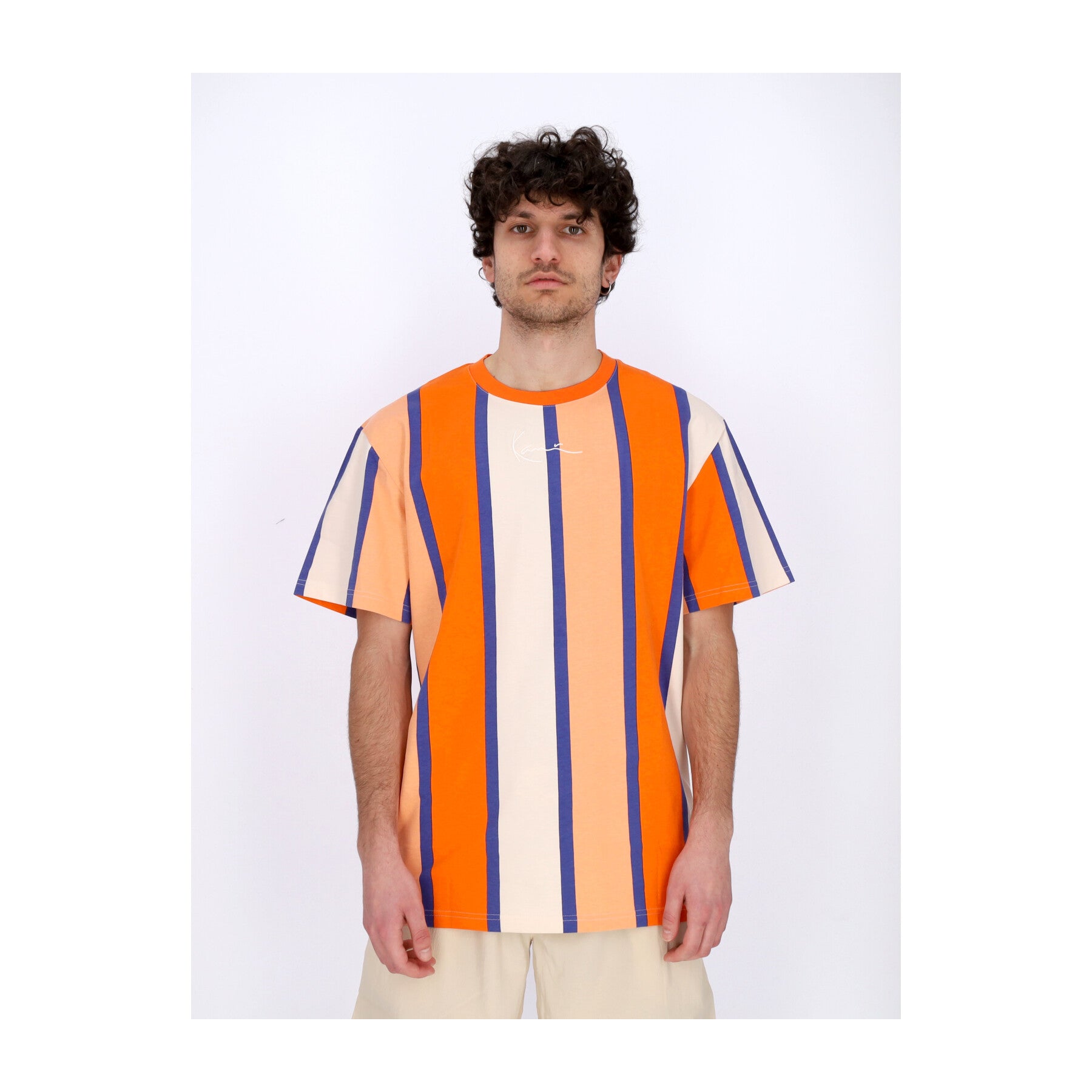 Maglietta Uomo Small Signature Stripe Tee Orange/apricot/off White
