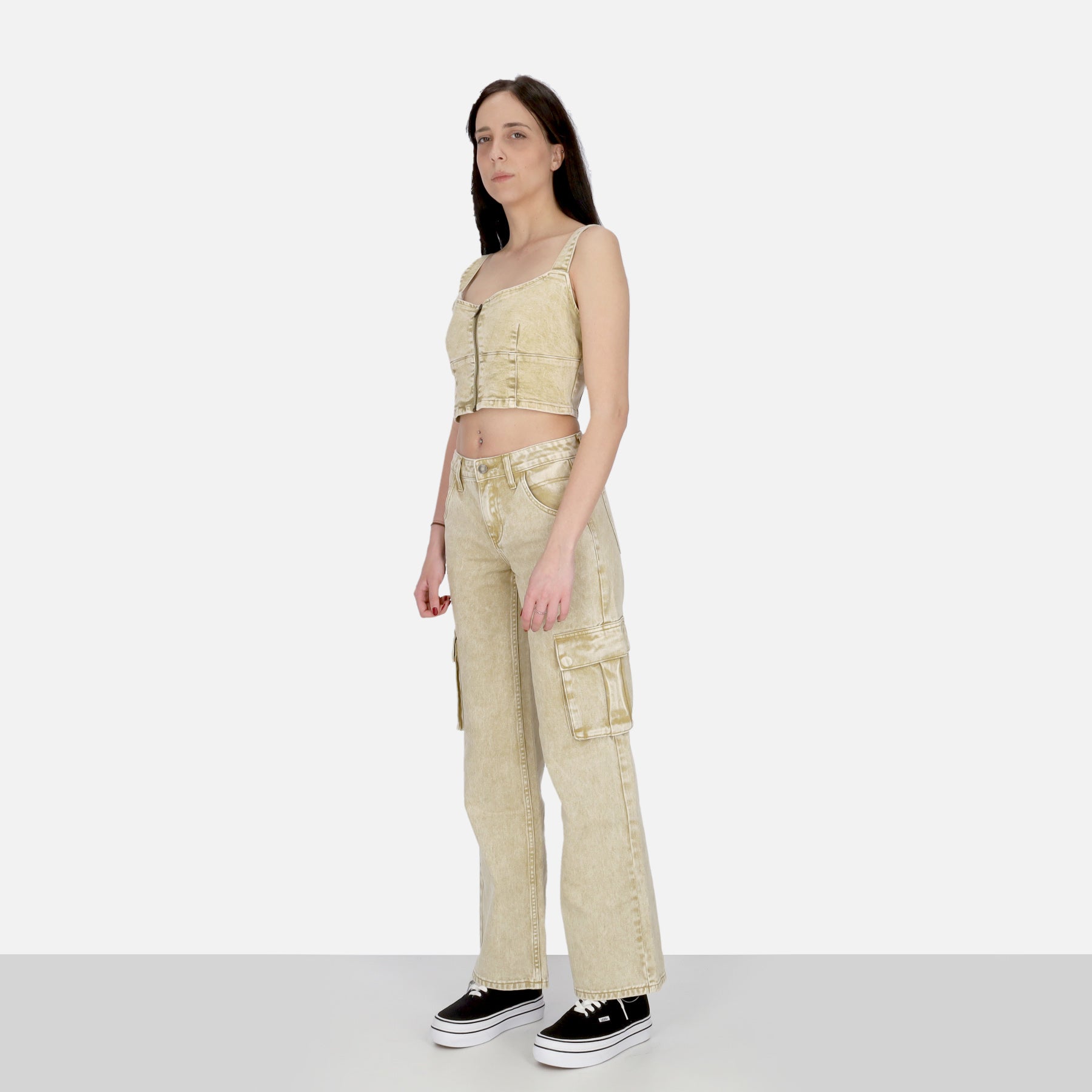 Jeans Donna W Go Aged Cargo Pant Go Aged White