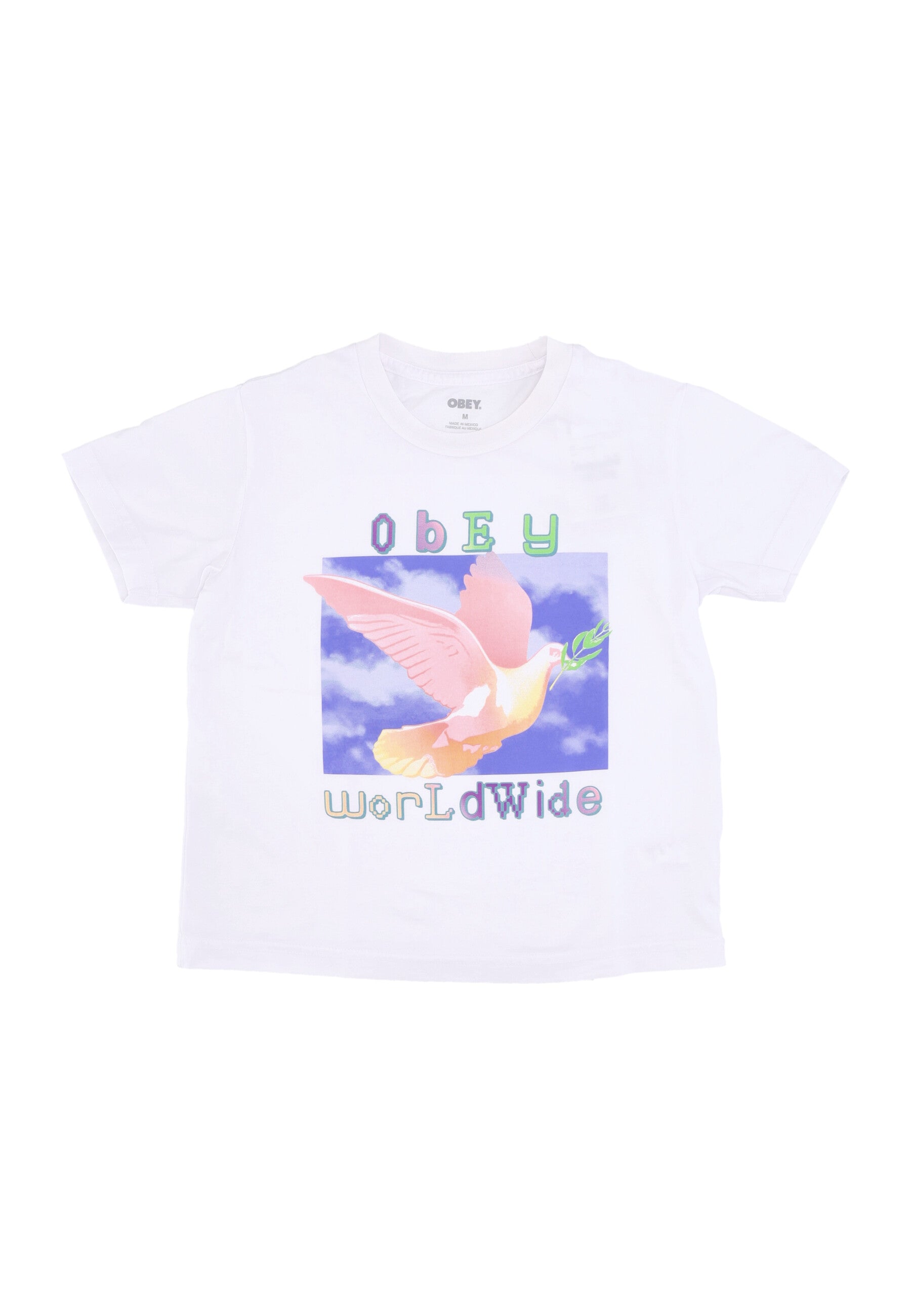 Women's Cropped T-Shirt W Dove Of Peace Kaylin Tee White