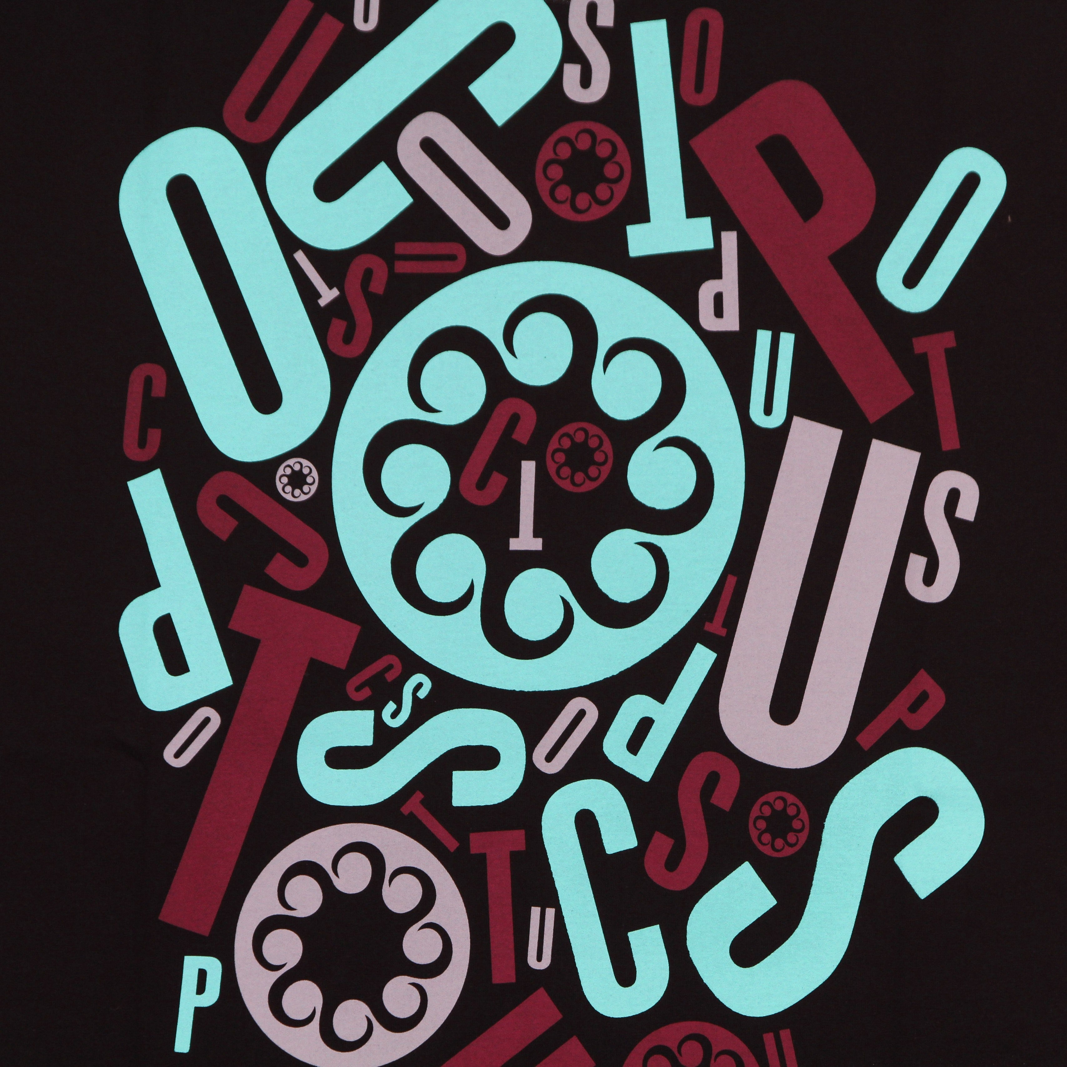 Octopus, Maglietta Uomo Letterz Logo Tee, Black