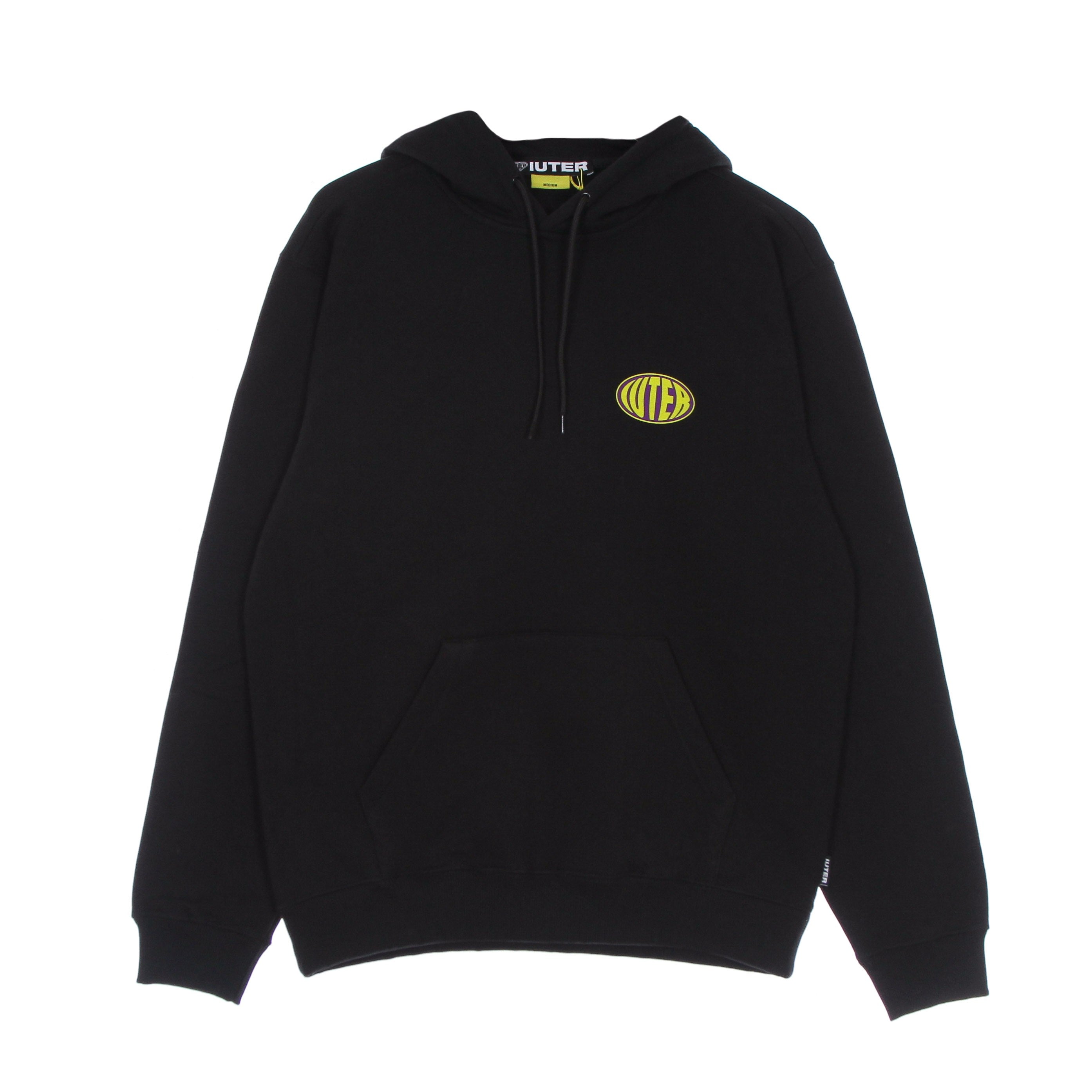 Iuter, Felpa Cappuccio Uomo Hungry Hoodie, Black
