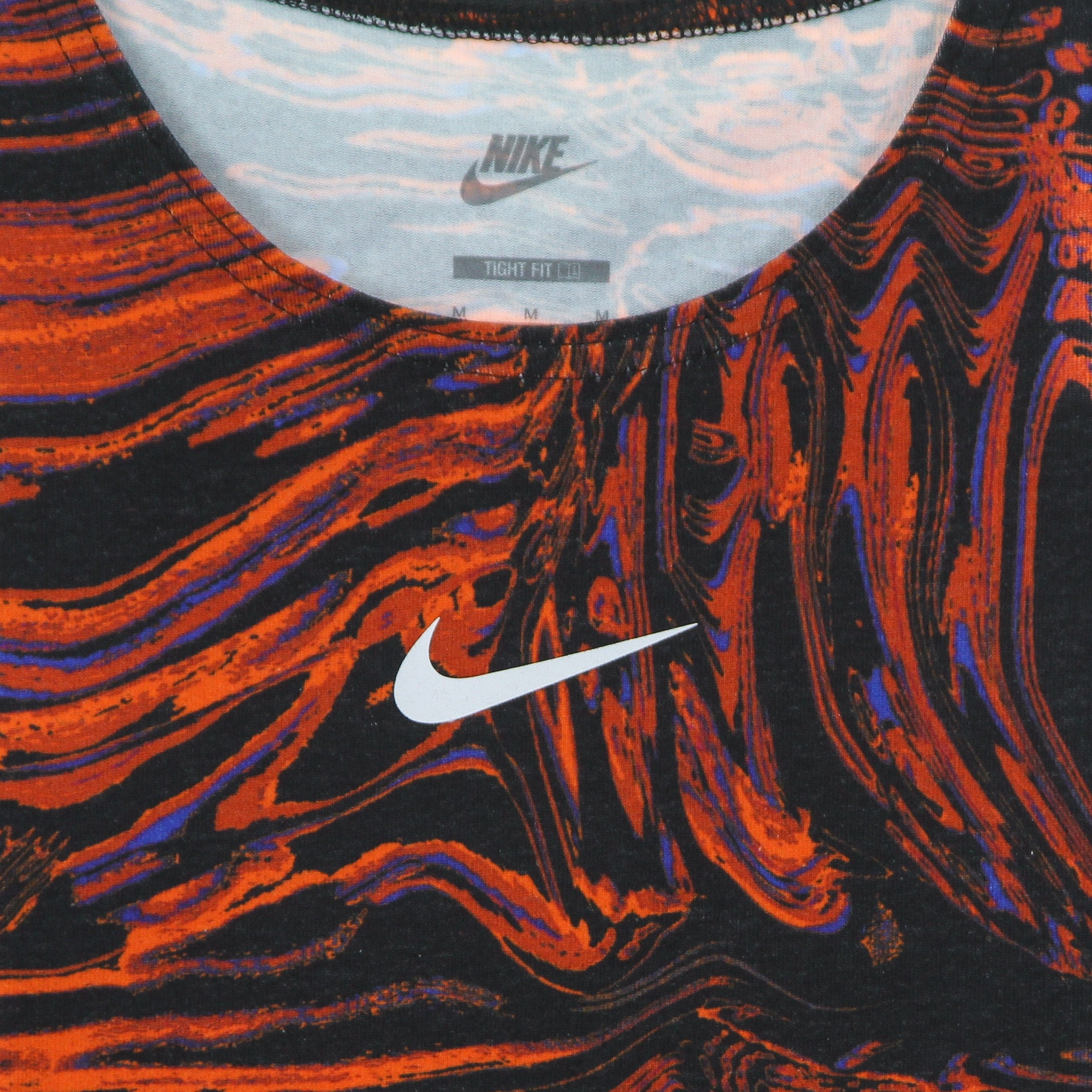 Femmes pour femmes W Tank de vêtements de sport partout imprimé noir / orange