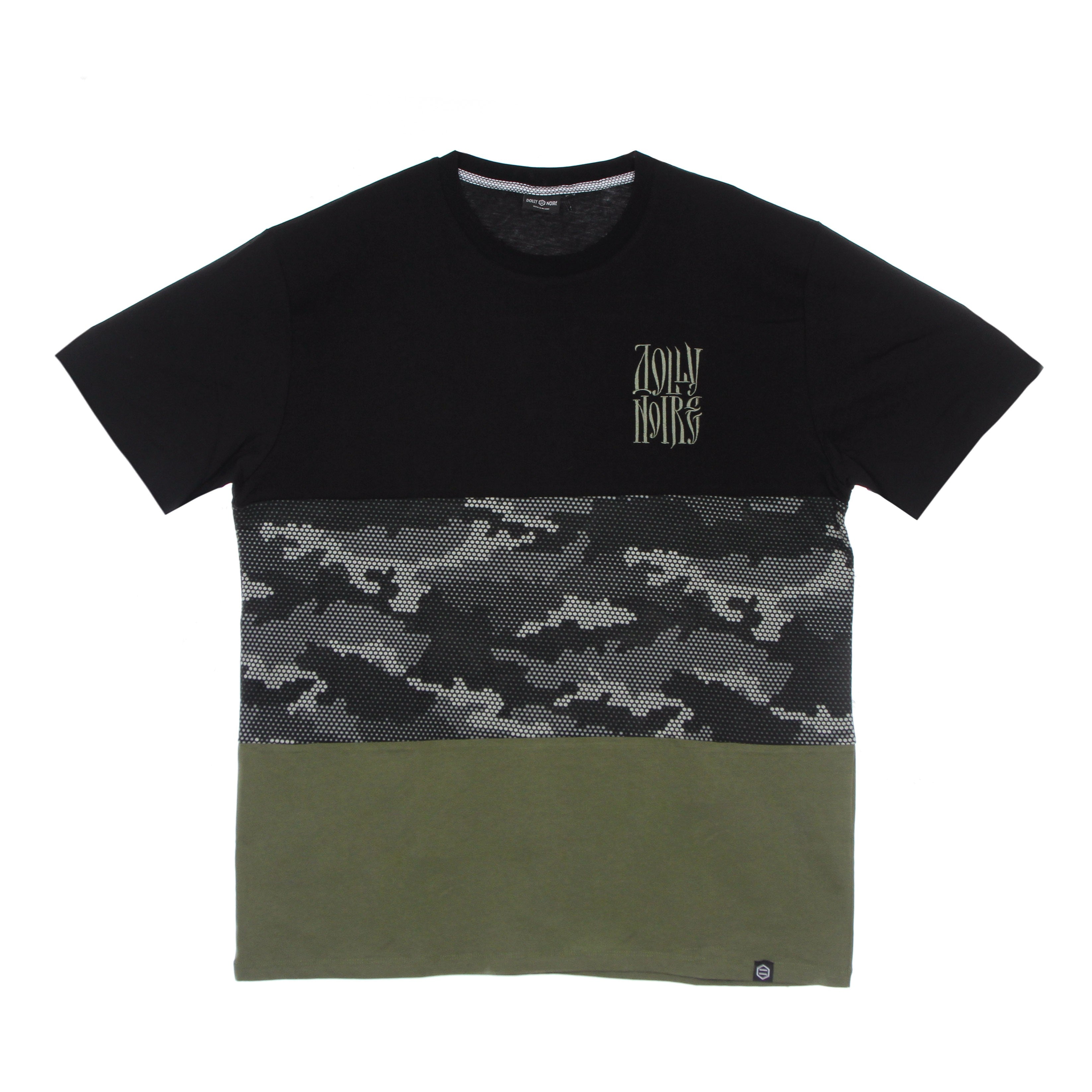 Dolly Noire, Maglietta Uomo Camo Section Tee, Black/olive