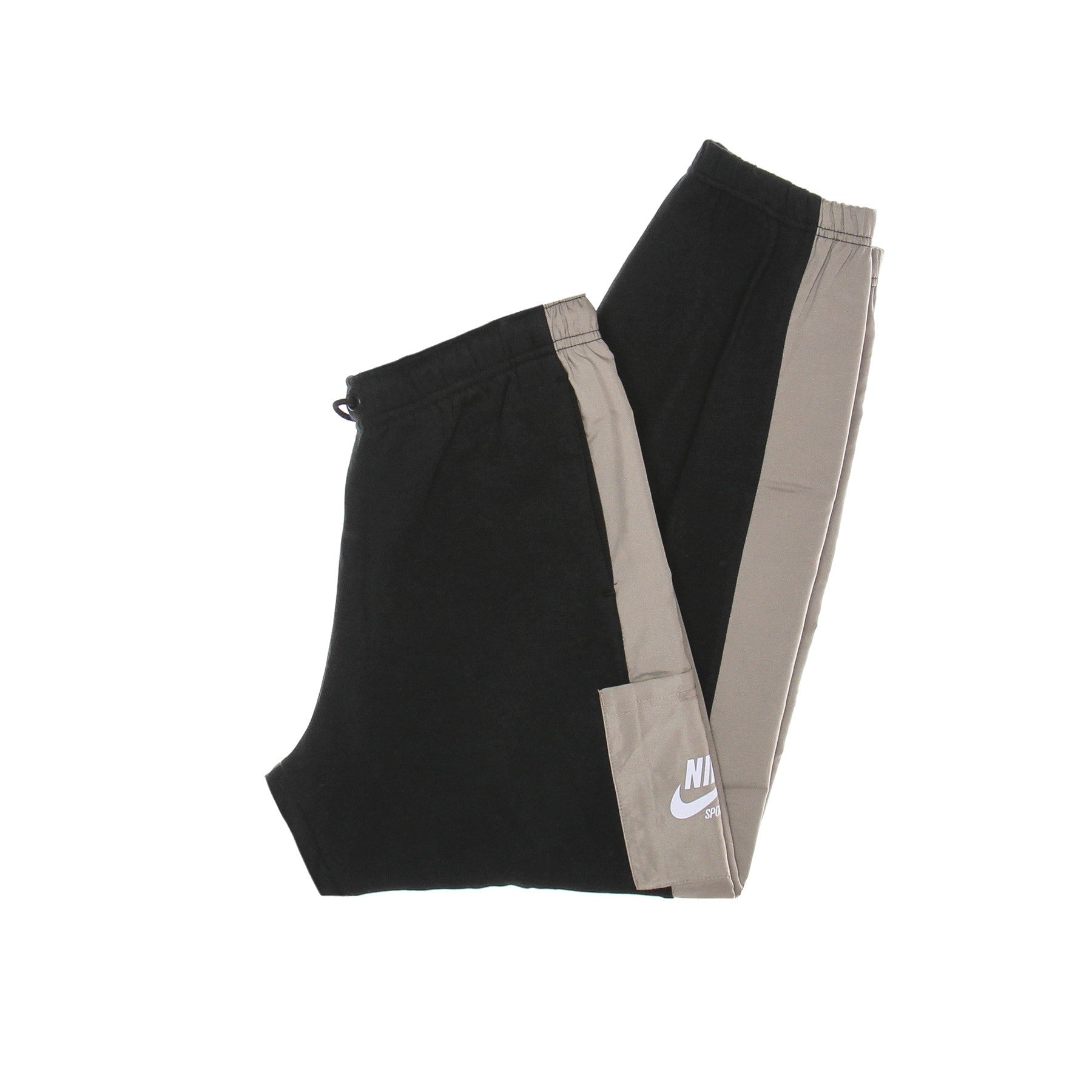 Nike, Pantalone Tuta Felpato Donna W Fleece Mr Jogger Heritage, Black/moon Fossil/white