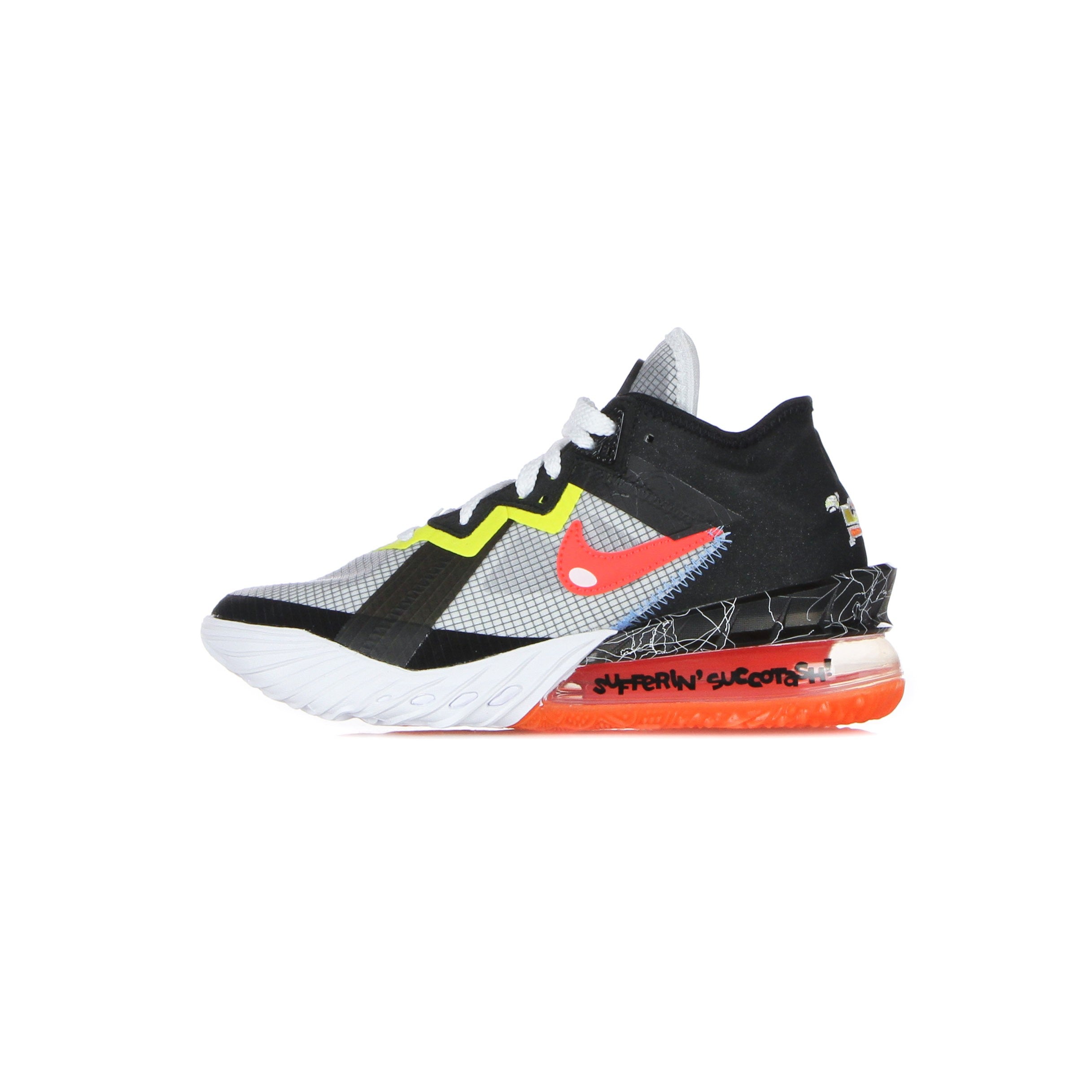 Nike Nba, Scarpa Basket Uomo Lebron Xviii Low "sylvester Vs Tweety" X Space Jam, White/bright Crimson/black/yellow Strike
