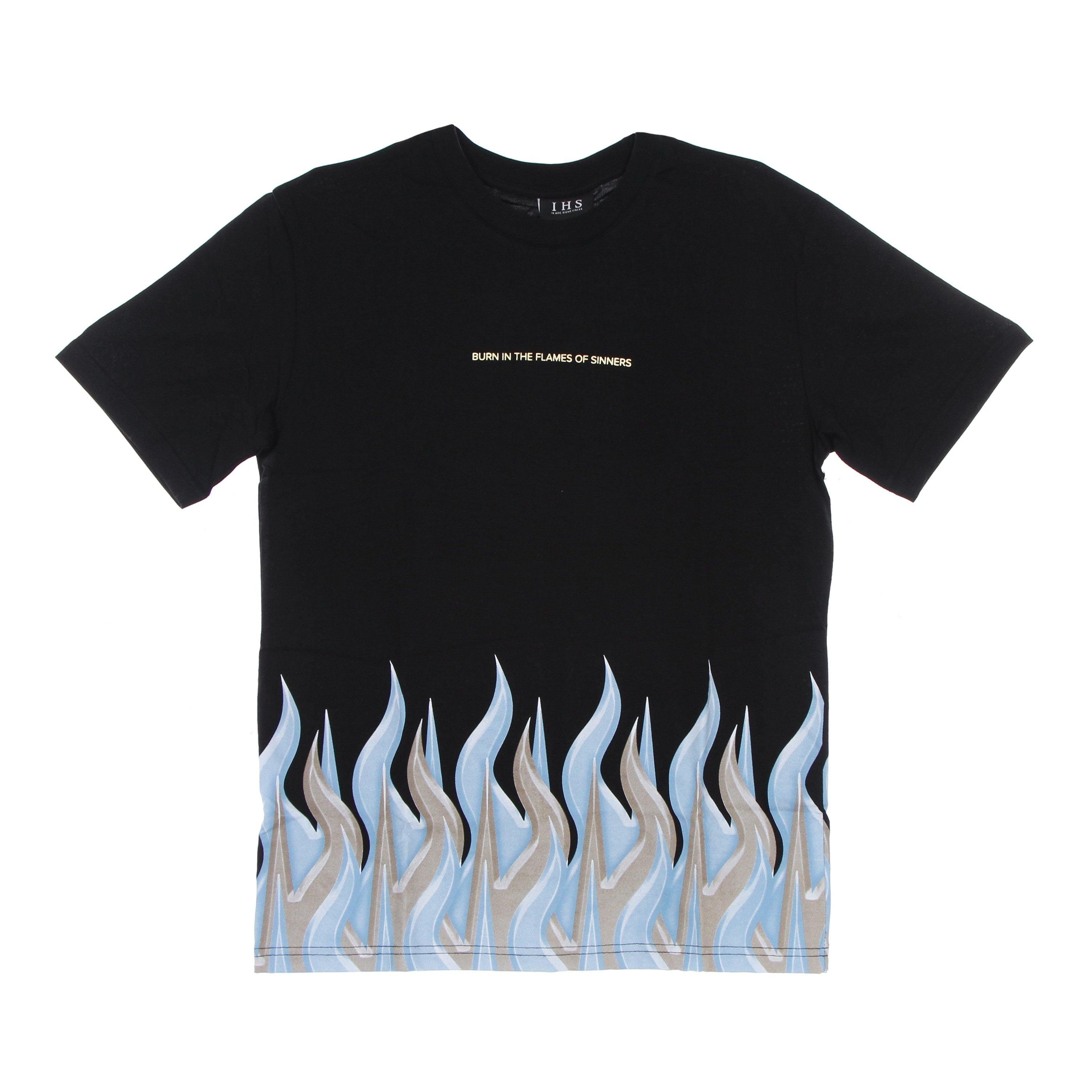 Ihs, Maglietta Uomo New Flames Tee, Black