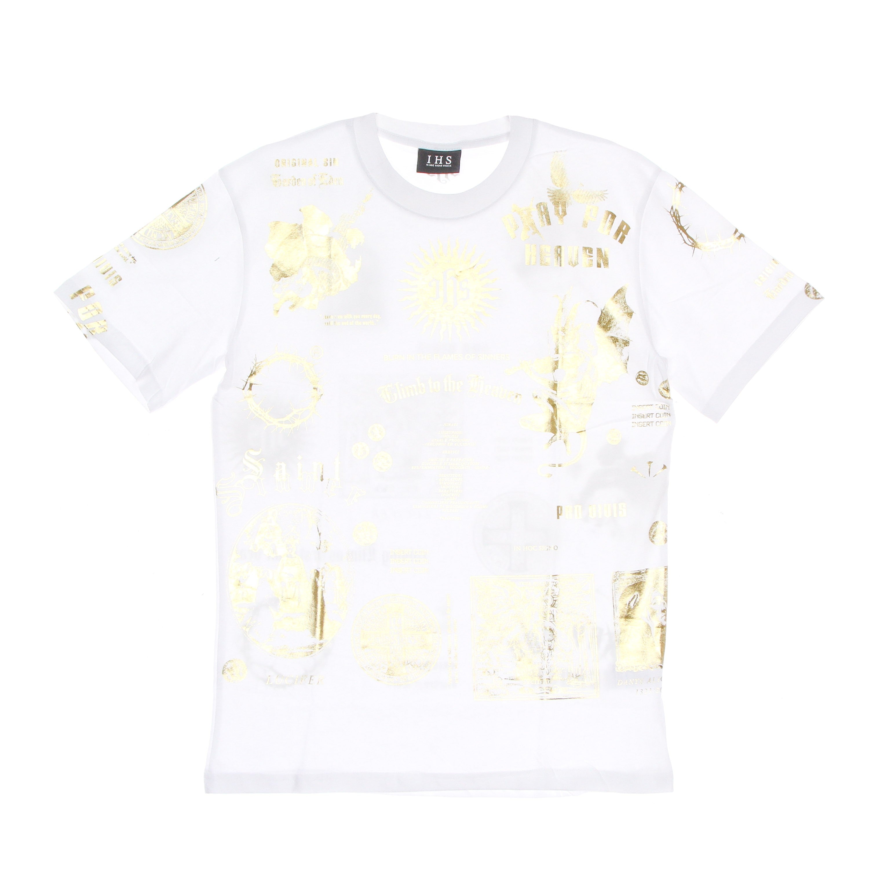 Ihs, Maglietta Uomo Gold Manifesto Tee, White/gold