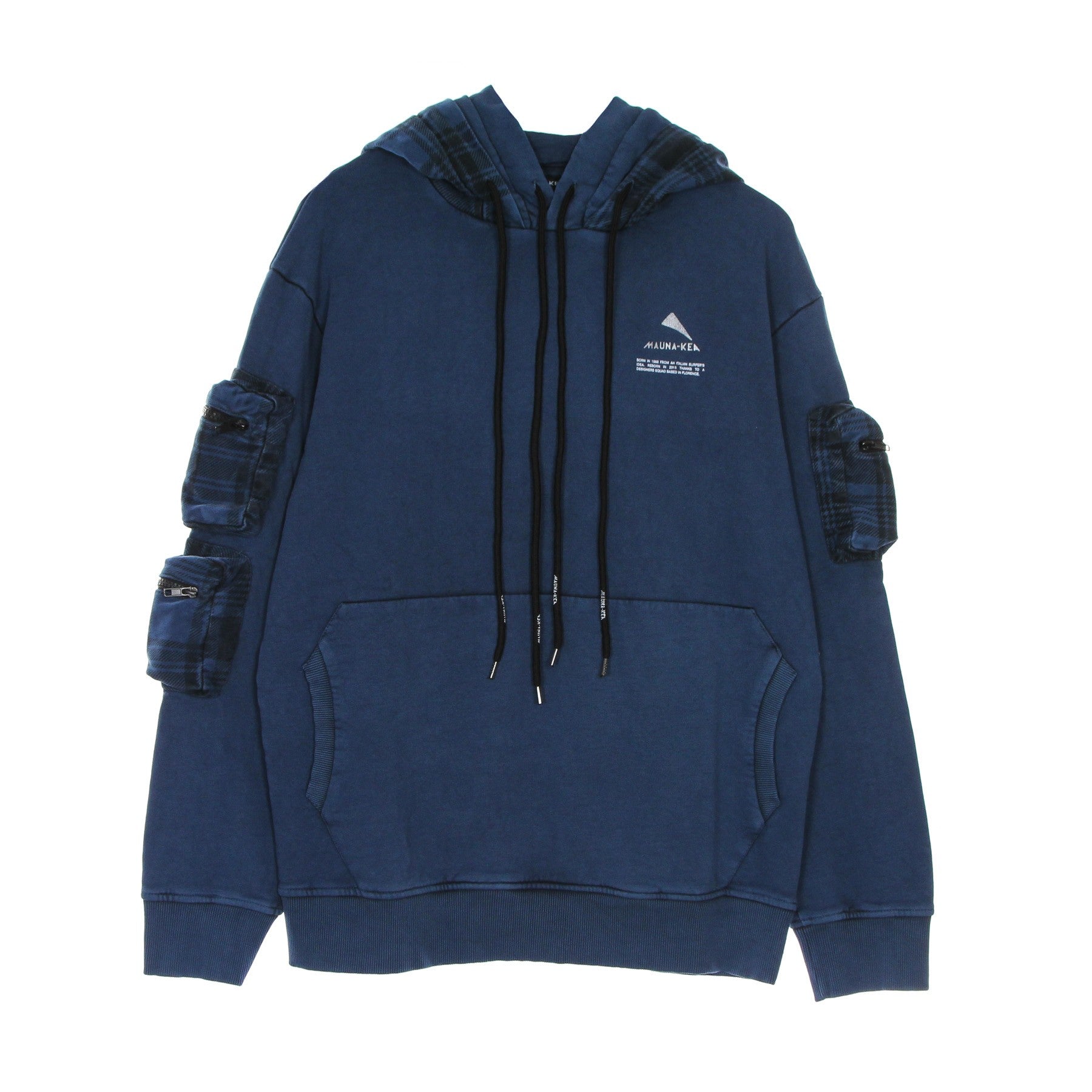 Mauna-kea, Felpa Leggera Cappuccio Uomo Moleskin Double Hoodie, Petroleum