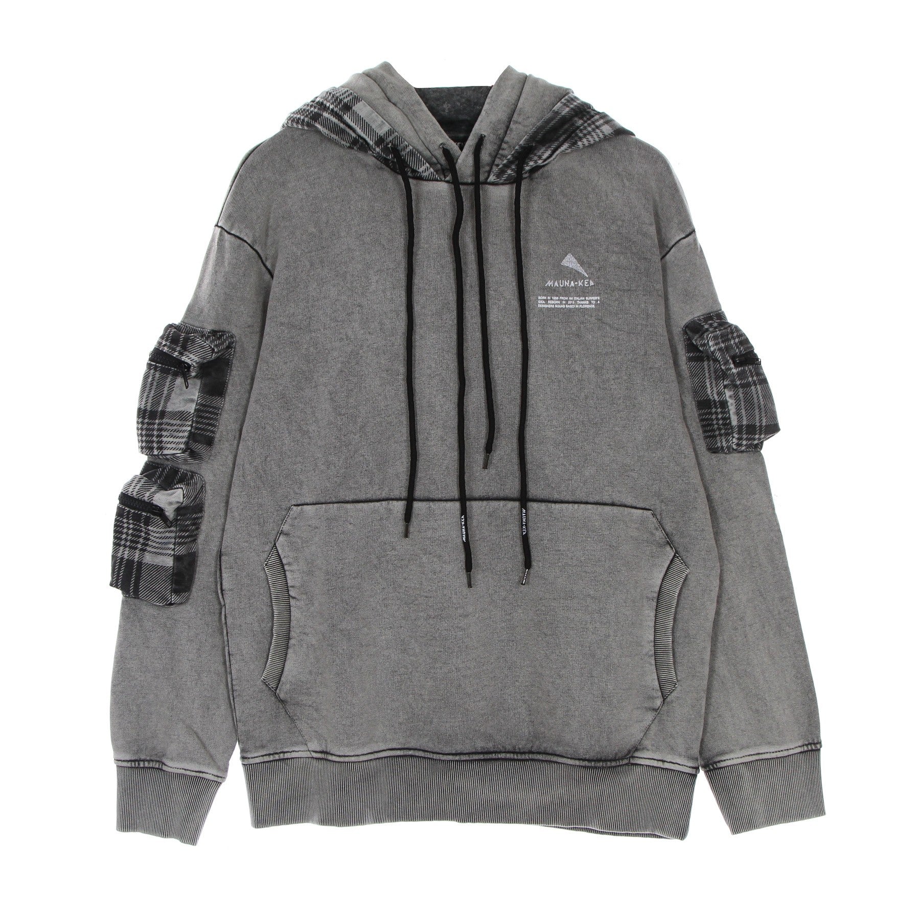 Mauna-kea, Felpa Leggera Cappuccio Uomo Moleskin Double Hoodie, Stone Washed
