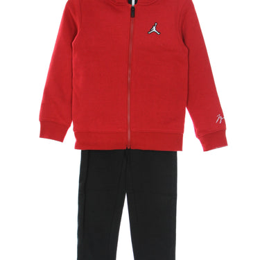 Jordan, Completo Tuta Bambino Essentials Fleece Set, Black/gym Red
