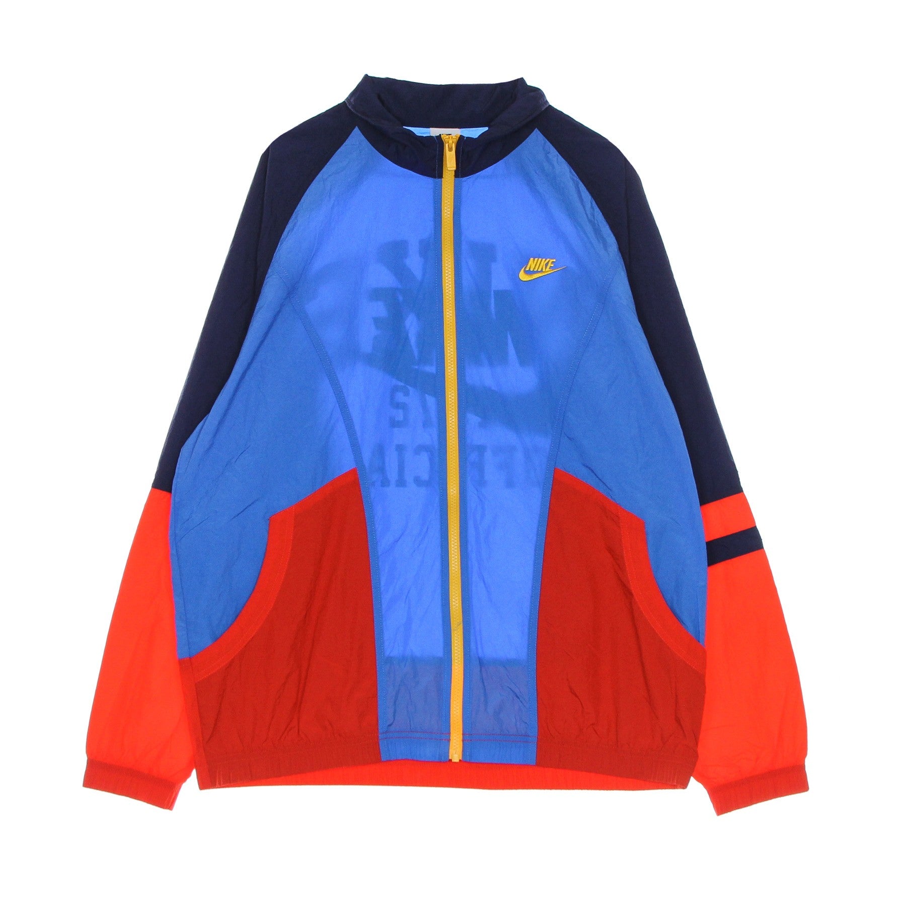 Nike, Giacca Tuta Uomo Trend Unlined Jacket, Lt Photo Blue/university Gold
