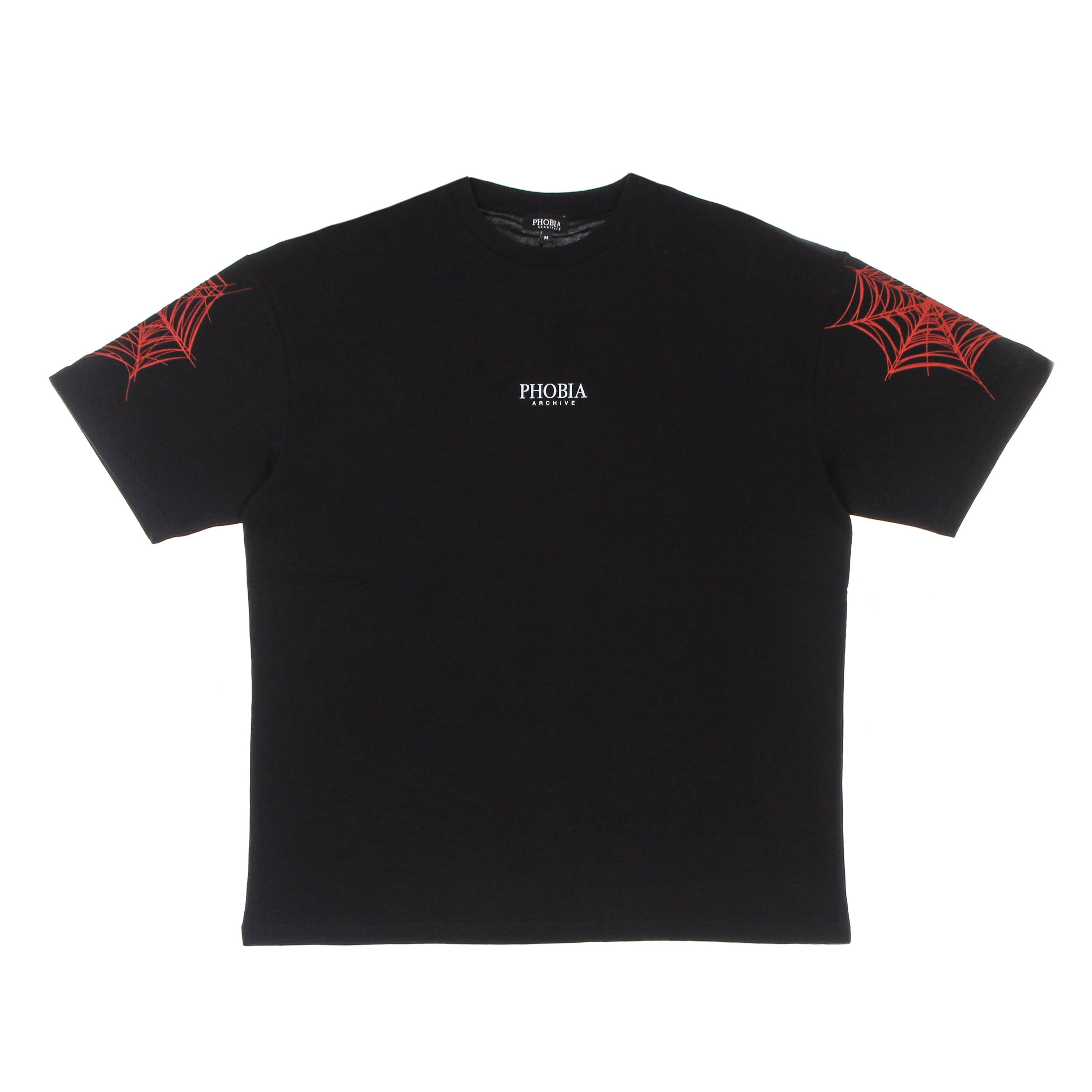 Phobia, Maglietta Uomo Cobweb Print Tee, Black/red